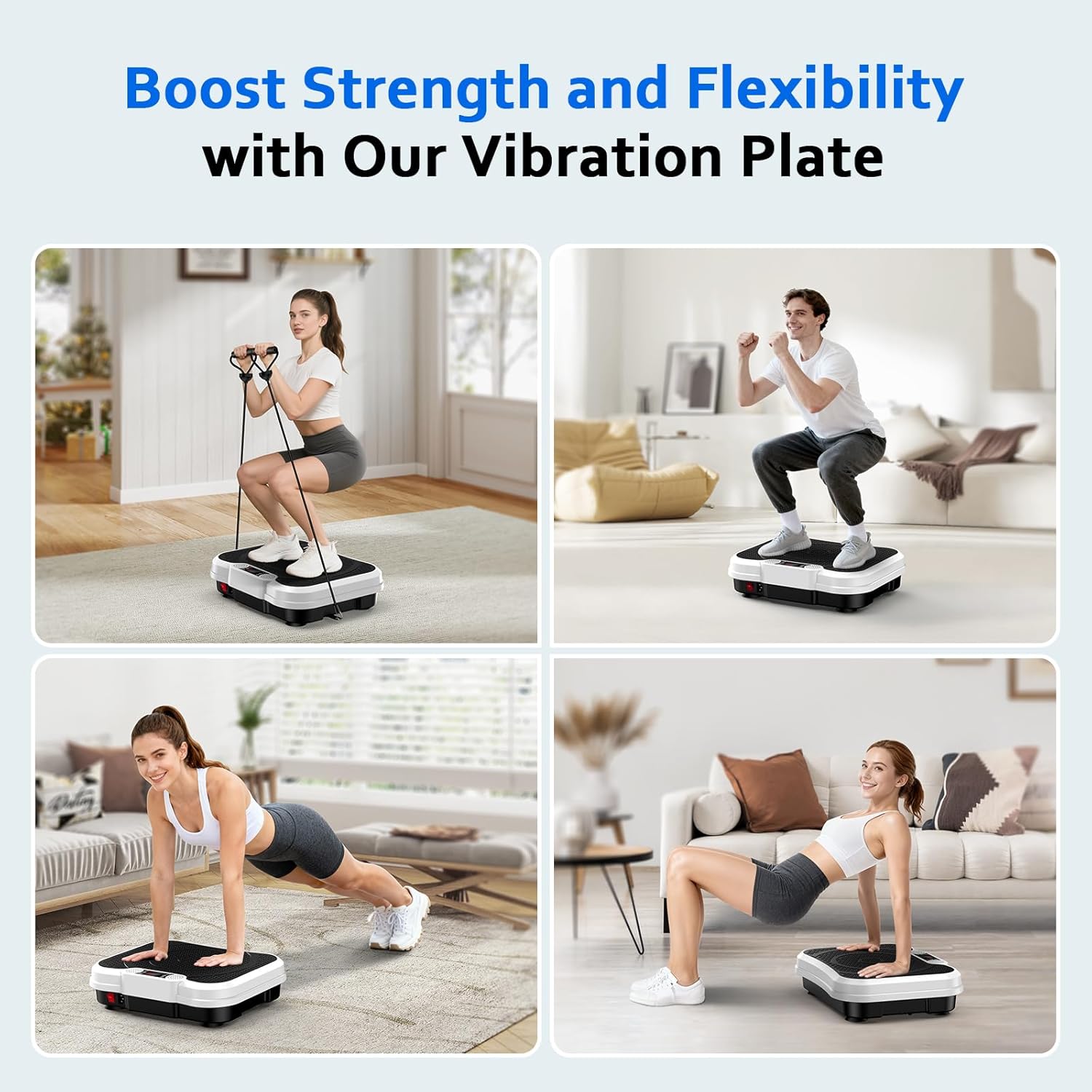 Vibration Plate Exercise Machine for Lymphatic Drainage, Vibration Platform for Weight Loss, 400 Lbs Capacity Shake Plate Full Body Workout Vibrate Fitness Platform for Home Women Men - Image 5