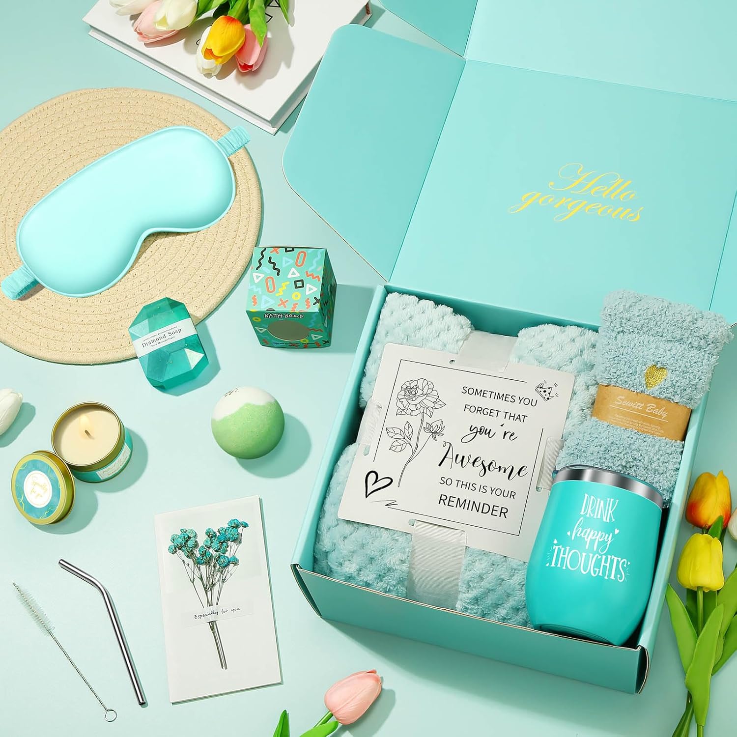 Mothers Day Gifts for Mom Wife Grandma Daughter Friends Sister, Happy Birthday Gifts for Women Mom Her Friend Sister Wife Grandma, Self Care Gift Get Well Relaxing Spa Gift Basket Set - Image 2