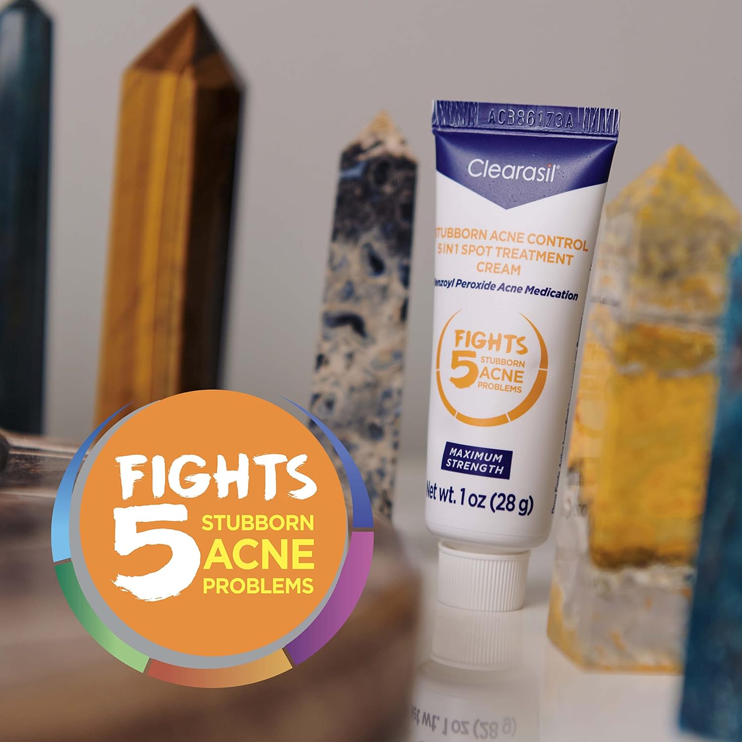 Clearasil Stubborn Acne Control 5in1 Spot Treatment Cream, Maximum Strenght with 10% Benzoyl Peroxide, Acne Medication, 1 oz - Image 6