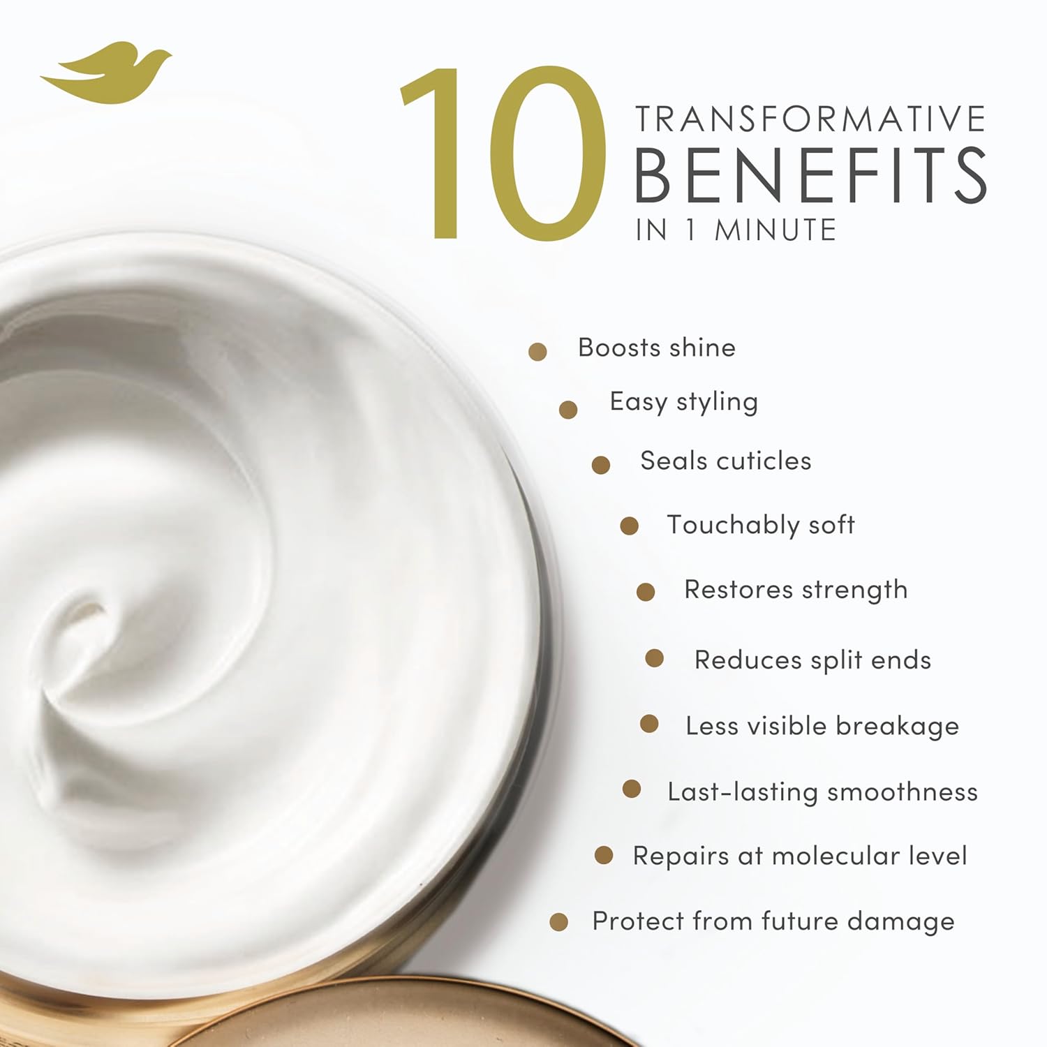 Dove Hair Intensive Repair 10in1 Serum Mask for Damaged Hair with Bio-Protein Care Technology and Amino Serum 9.2 fl oz - Image 5