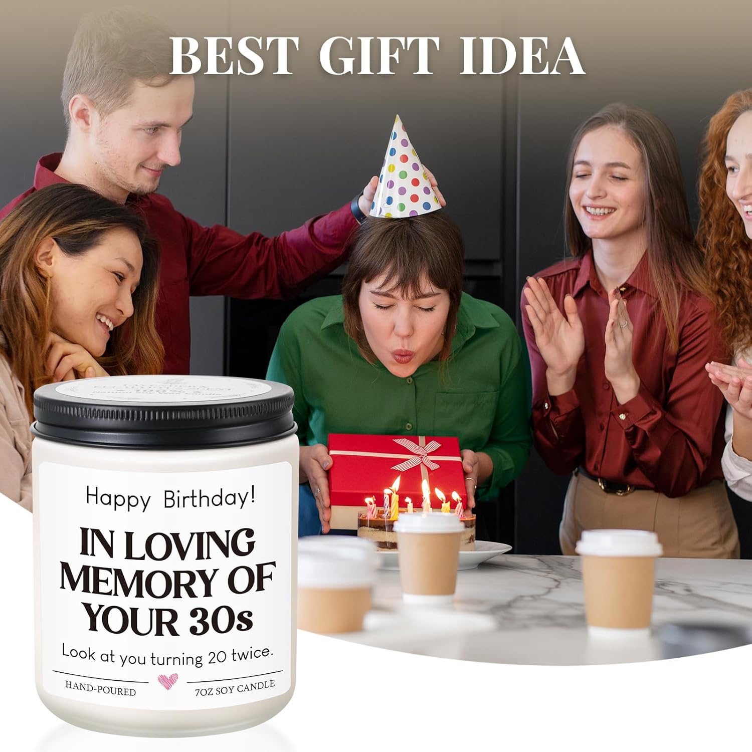 40th Birthday Gifts Women, 40th Birthday Decorations for Women/Men Unique, 40 and Fabulous Decorations Candle, Happy 1986 40 Year Old Birthdays Gifts Idea for Friend Sister Wife Husband Daughter - Image 2