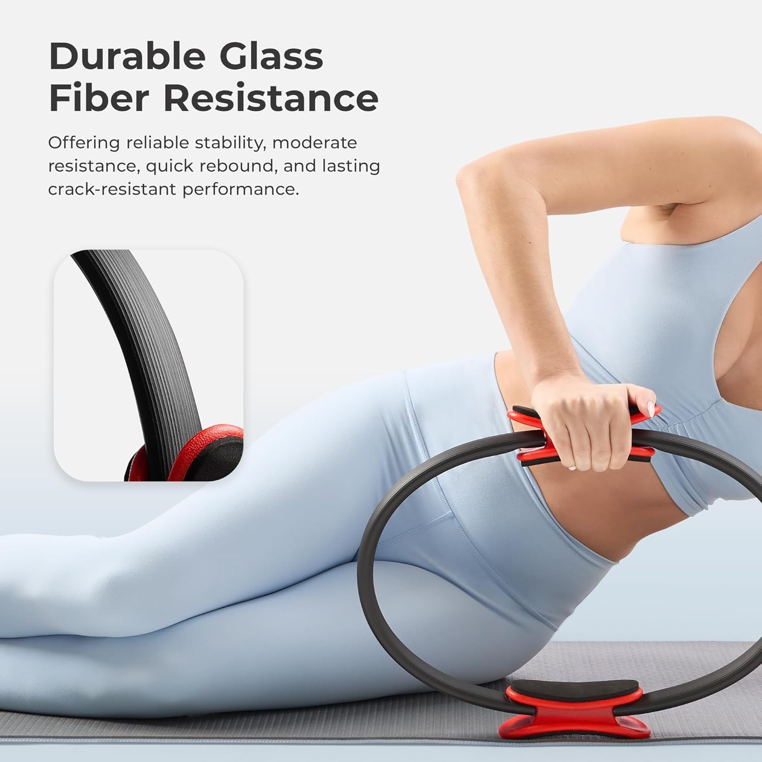 Sunny Health & Fitness 15” Pilates Ring, Fitness Circle for Toning, Strength Training, Core Exercises, Lightweight & Portable, Non-Slip Foam Grip, Home Gym & Yoga Equipment - NO. 106 - Image 3