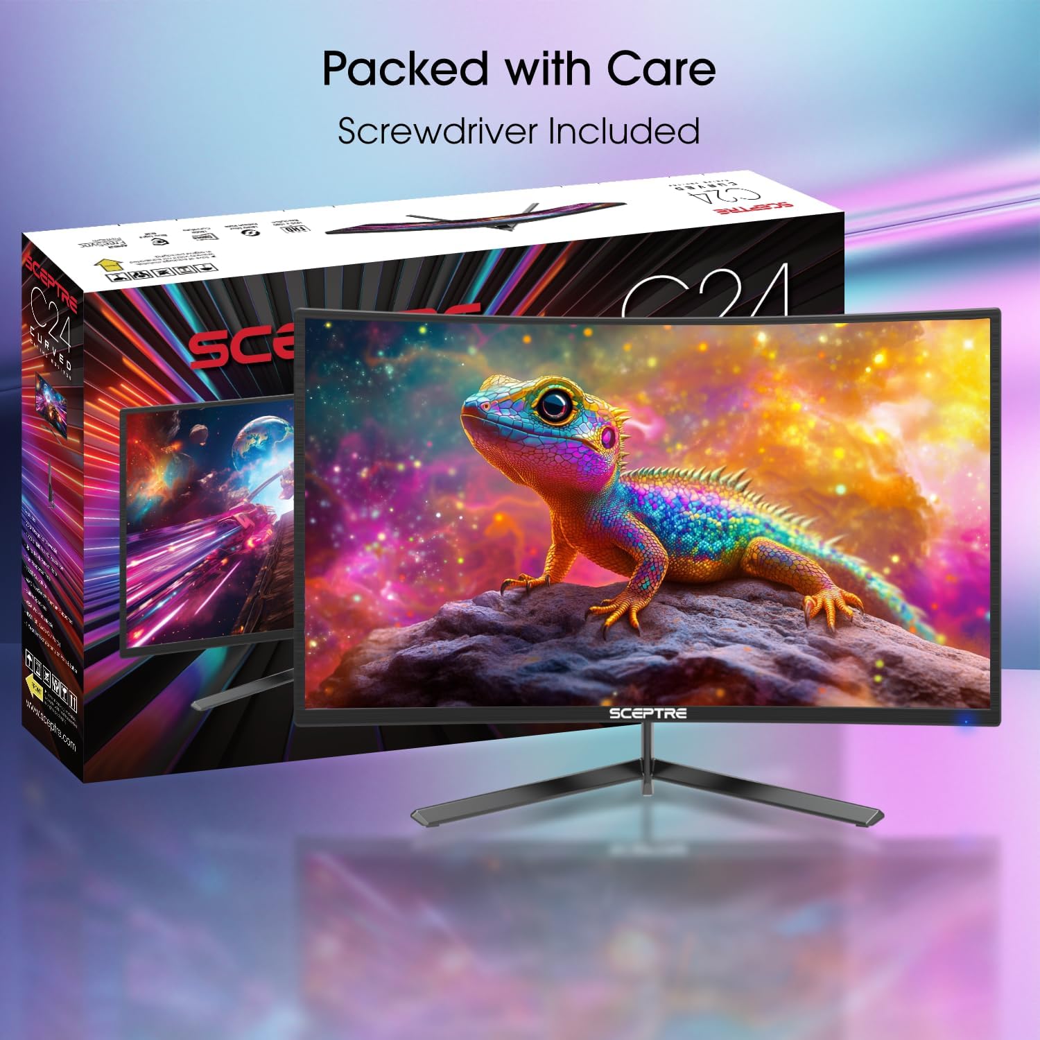 Sceptre New 24-inch Curved Gaming Monitor 1080p up to 180+Hz DisplayPort HDMI 100% sRGB, AMD FreeSync Build-in Speakers Machine Black 2026 (C248B-FWT168 Series) - Image 2