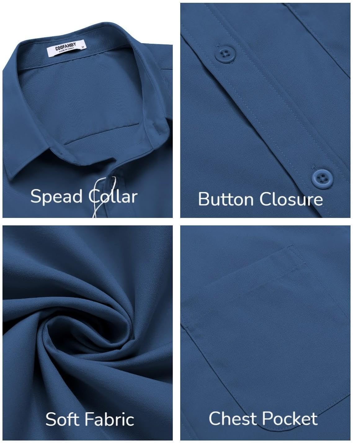 COOFANDY Mens Short Sleeve Casual Button Down Shirts Summer Untucked Dress Shirts with Pocket - Image 5