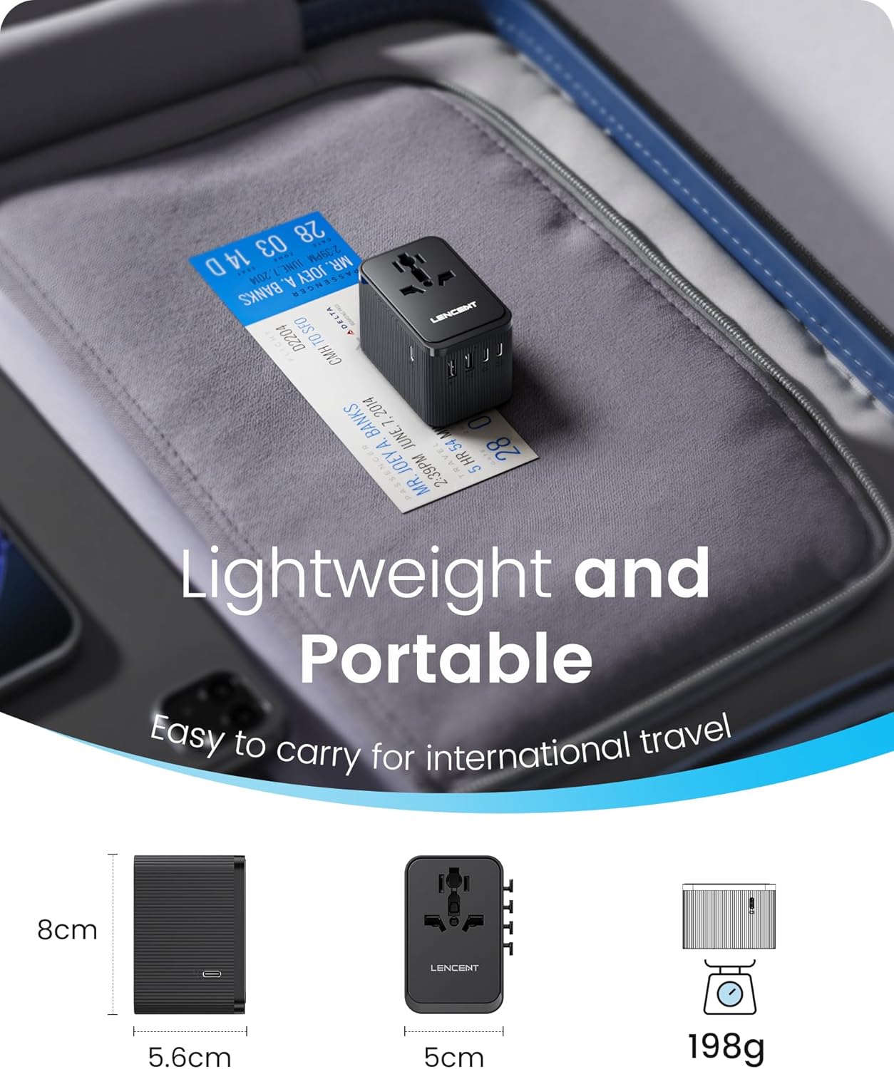 LENCENT 28W Universal Travel Adapter Kit, International Adaptor with 3 USB C 2 USB A, Worldwide Charger for Europe UK Maldives Sri Lanka India Nepal Ghana Zimbabwe Tanzania Nigeria (Type D/G/C/I/A) - Image 4