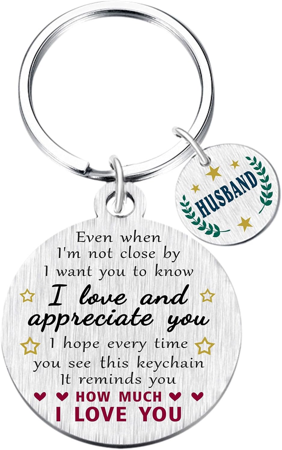 Yobent Husband Keychain Gifts from Wife, Best Husband Birthday Present, Personalized Wedding Anniversary Key Chain for Men, I Love You Gifts for Him Men