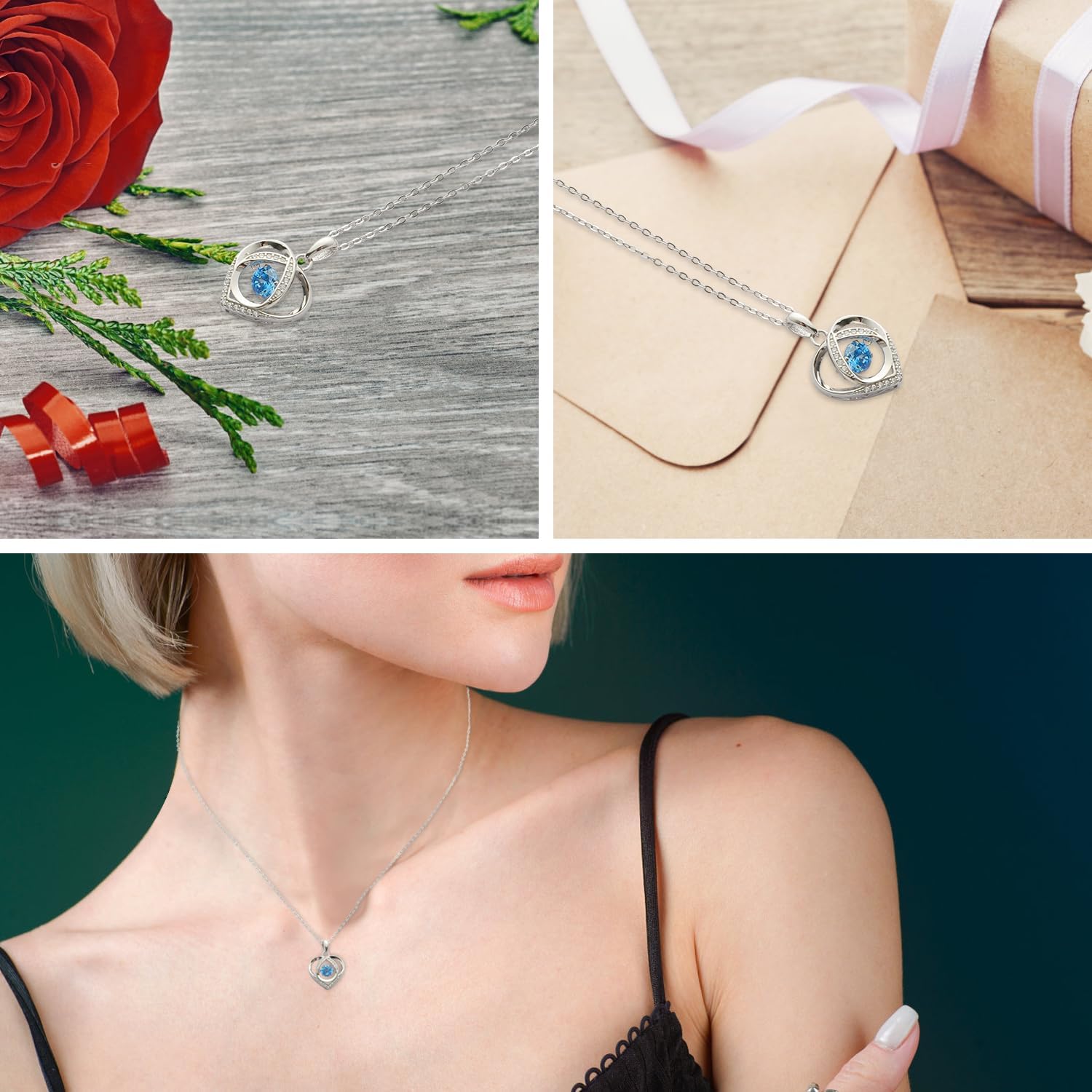sterling silver contour pendant necklace, girl's jewelry 18 necklace, fashionable accessory necklace, can be the gift for girls. - Image 3