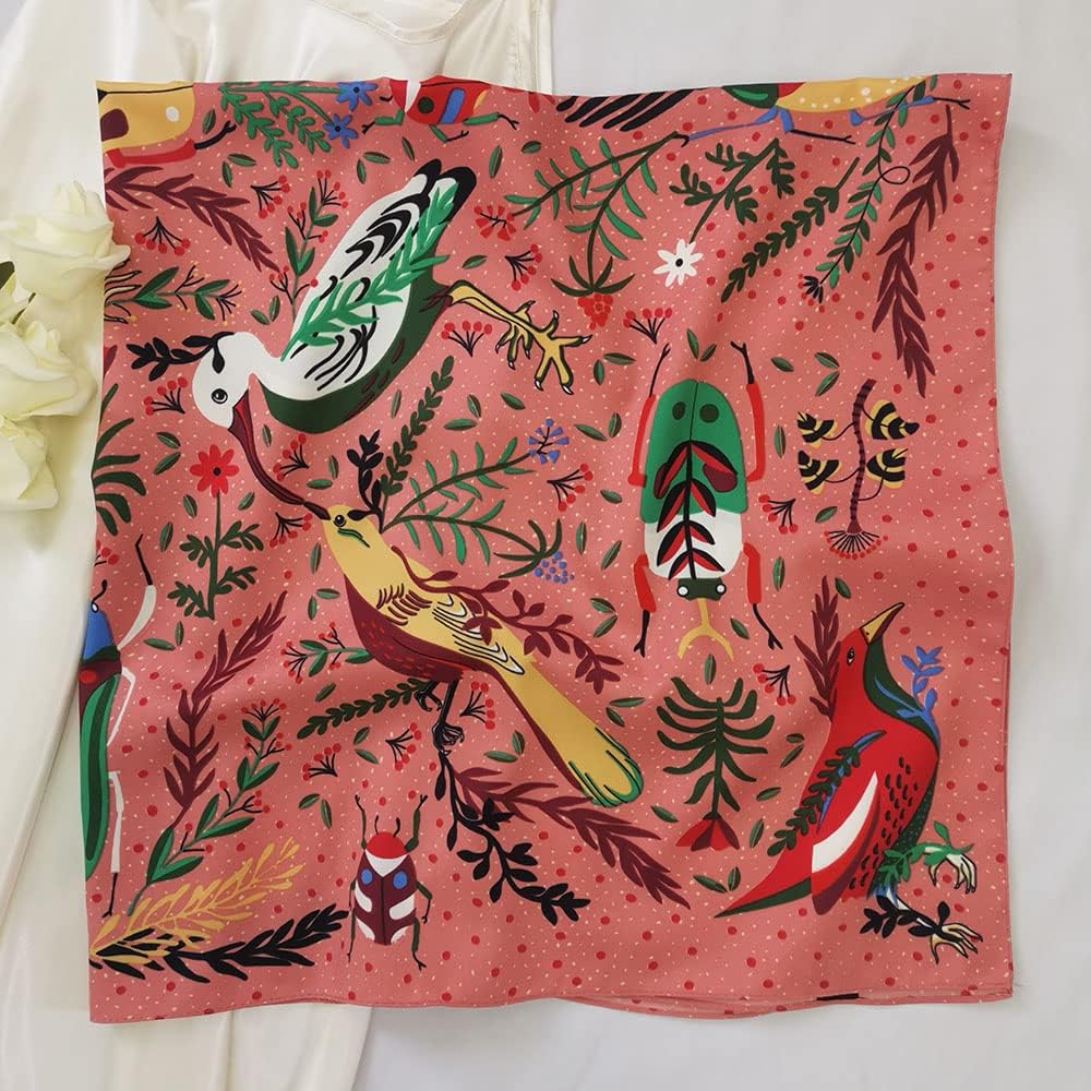 Julunar Silk Like Head Scarf for Women - Satin Large Hair Scarves - 35" Square Silk Hair Wrap for Sleeping with Gift Packed - Image 2