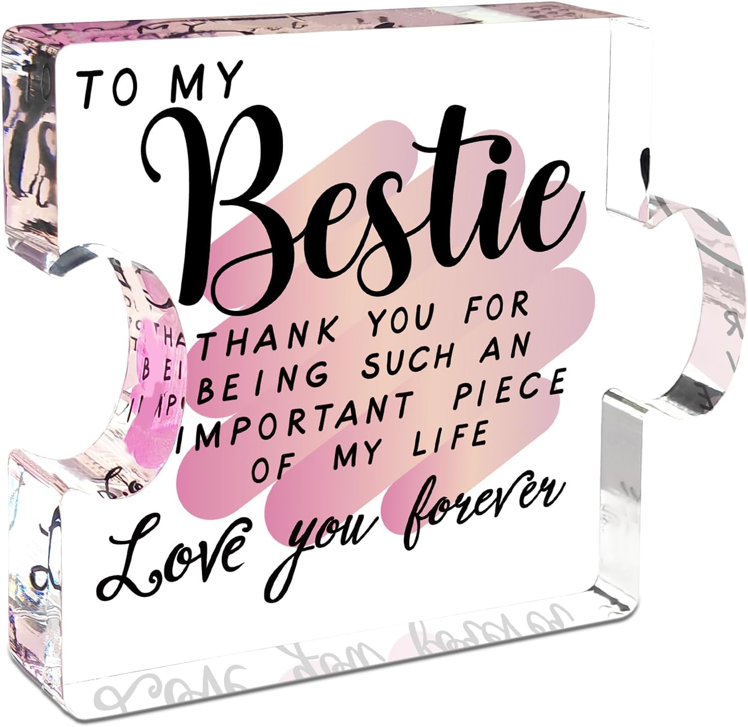 Best Friend Birthday Gifts for Women, Friendship Gifts for Best Friend Woman, Gifts for Friends Women, Bestie Acrylic Puzzle Plaque Keepsake for Soul Sister Female Bestfriend Work Besties Birthdays Thanksgiving Christmas Valentine's Day Present