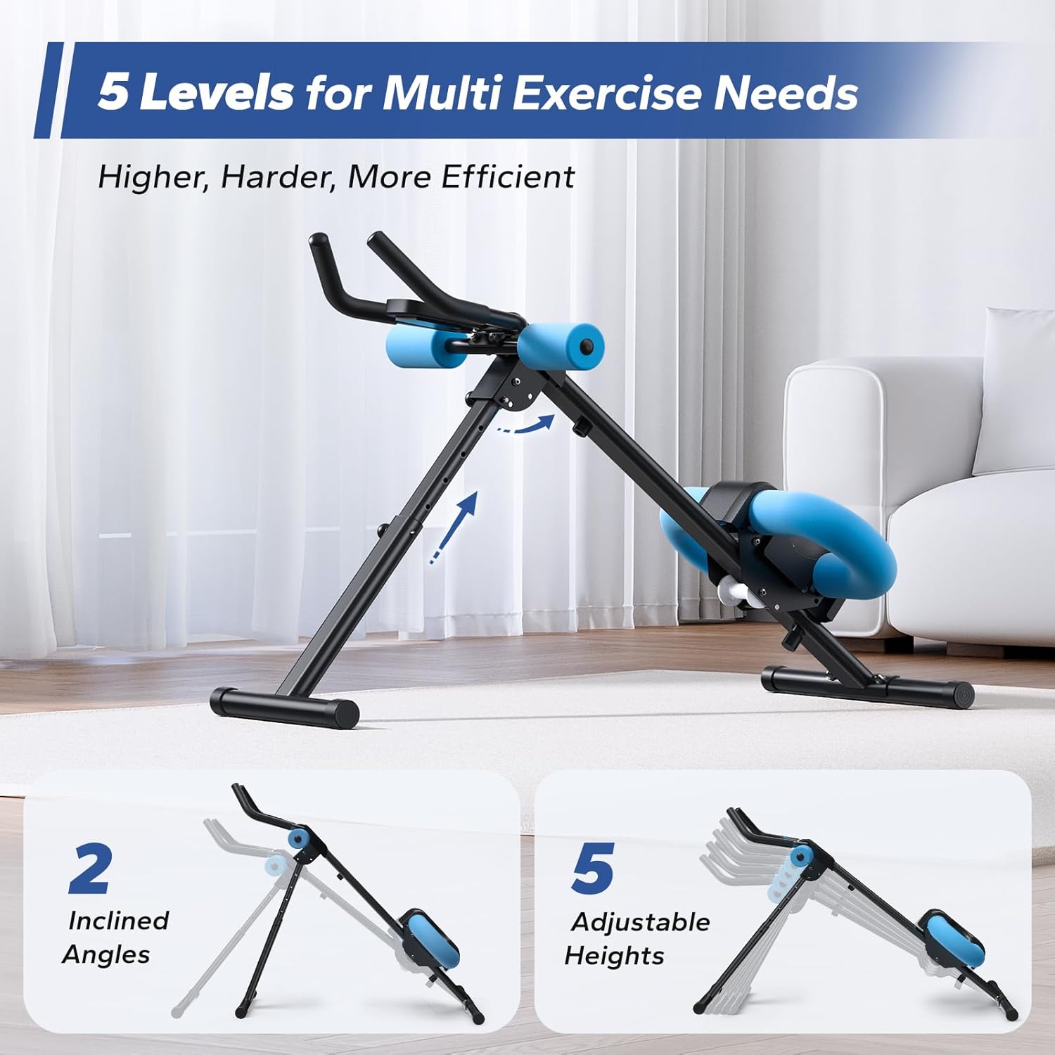 MERACH Ab Machine, Ab Workout Equipment, Adjustable Ab Trainer Machine for Abs Workout at Home Gym, Foldable, Knee Protection, Abdominal Trainer for Stomach Workout - Image 3