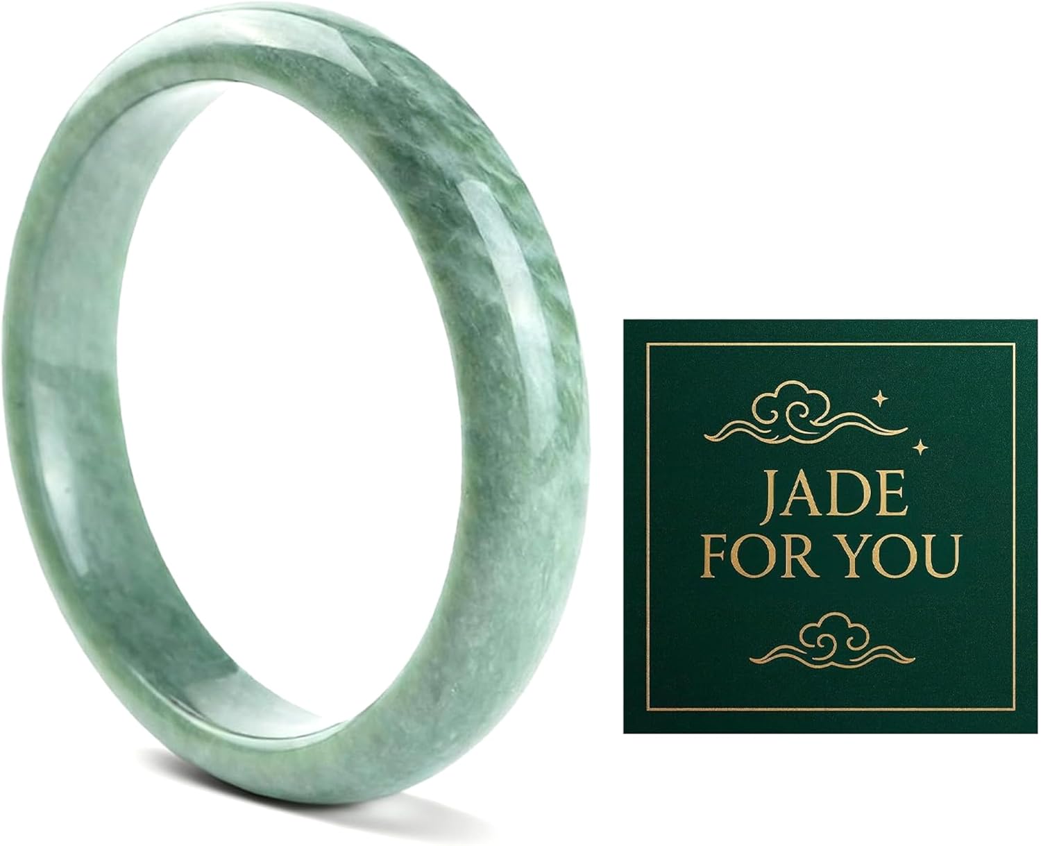 Jade Bangle Bracelet for Women Green Nephrite Jade Bracelet Symbolic Bracelets Elegant Chinese Jewelry Gift for Women