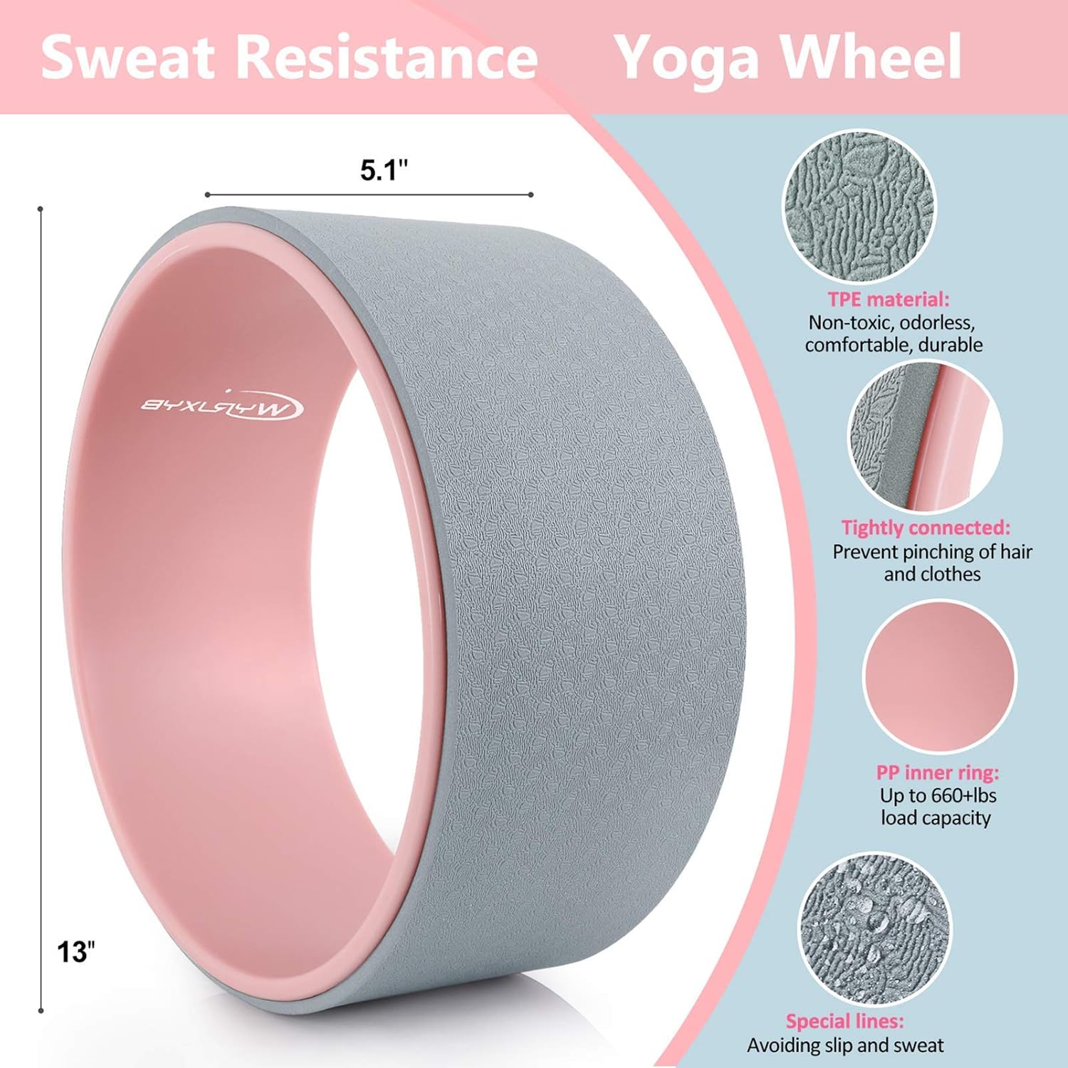 Yoga Wheel Set 11-in-1,Back Roller & 2 Blocks with Strap,Resistance Bands,Jump Rope,Carrying Bag,Perfect Yoga Back Wheel Accessory Starter Kit for Beginner, Stretching, Improving Backbends - Image 2