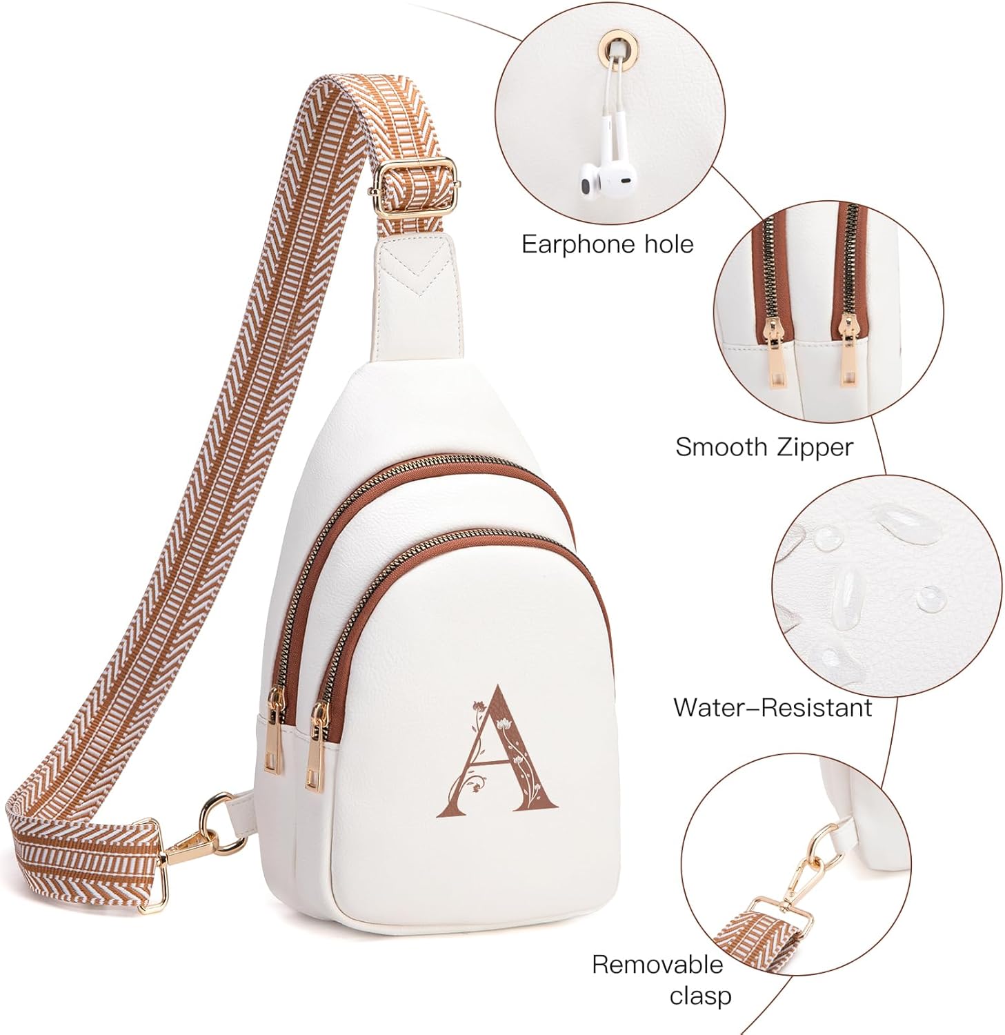 Viverte Crossbody Bags for Women Initial Sling Bag Cross Body Fanny Packs Personalized Gifts for Mom Women Wife - Image 4