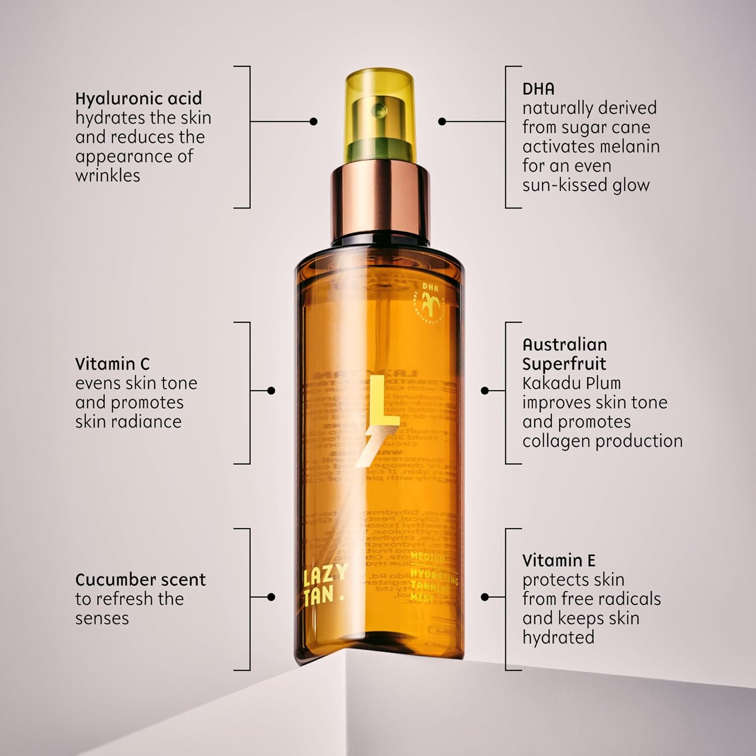 Face Tan Mist - Self Tanning Mist, Waterproof, Effortless and Natural Looking, Gradual Sun Kissed Glow, Suitable for Face and Body, Hydrating Moisturiser with Vitamin C and Vitamin E - Image 7
