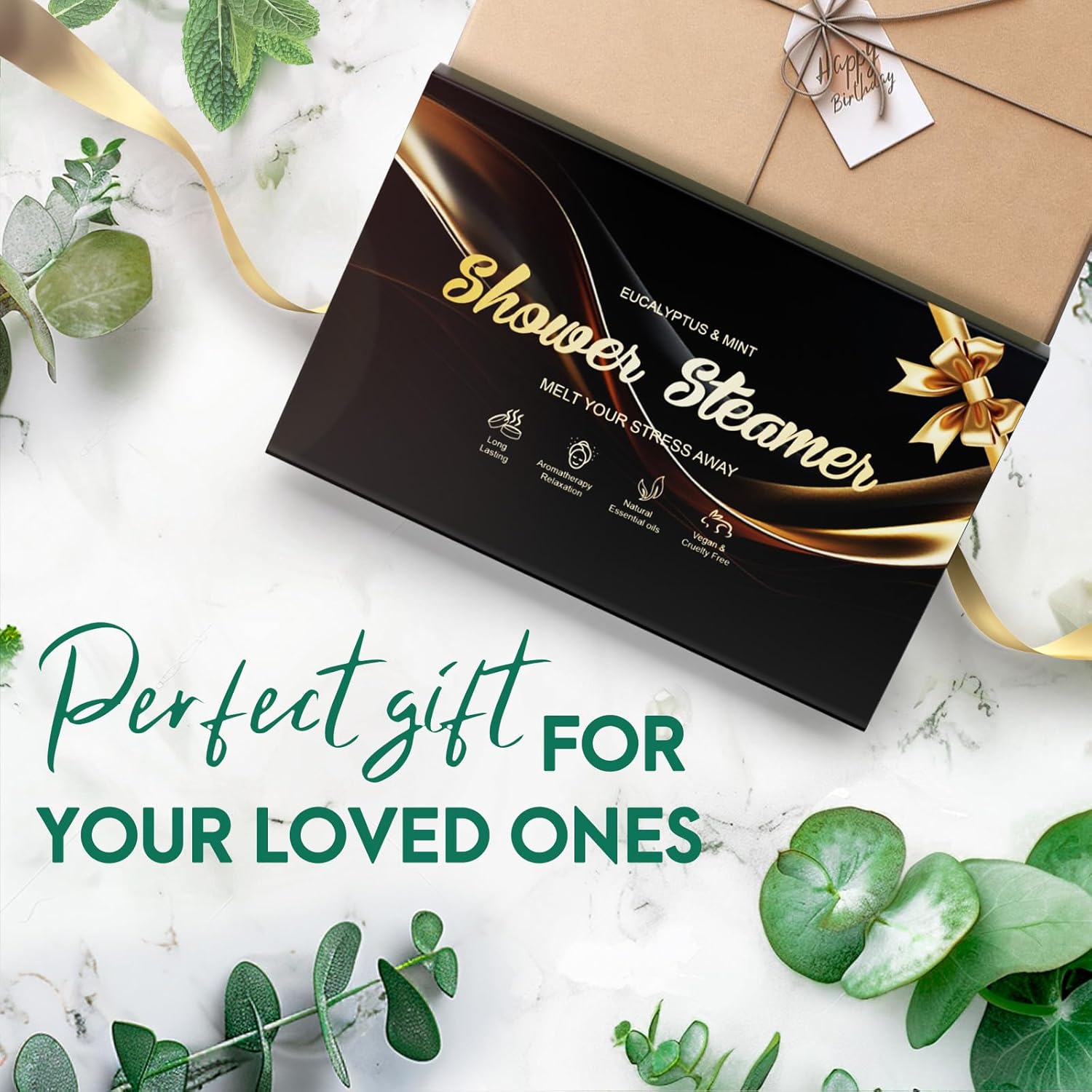 Mens Easter Basket Stuffers for Adults: Eucalyptus Shower Steamers Aromatherapy, 6 Packs Eucalyptus Mint Shower Bombs with Natural Essential, Stress Relief Self Care Birthday Gifts for Teens Boyfriend - Image 5