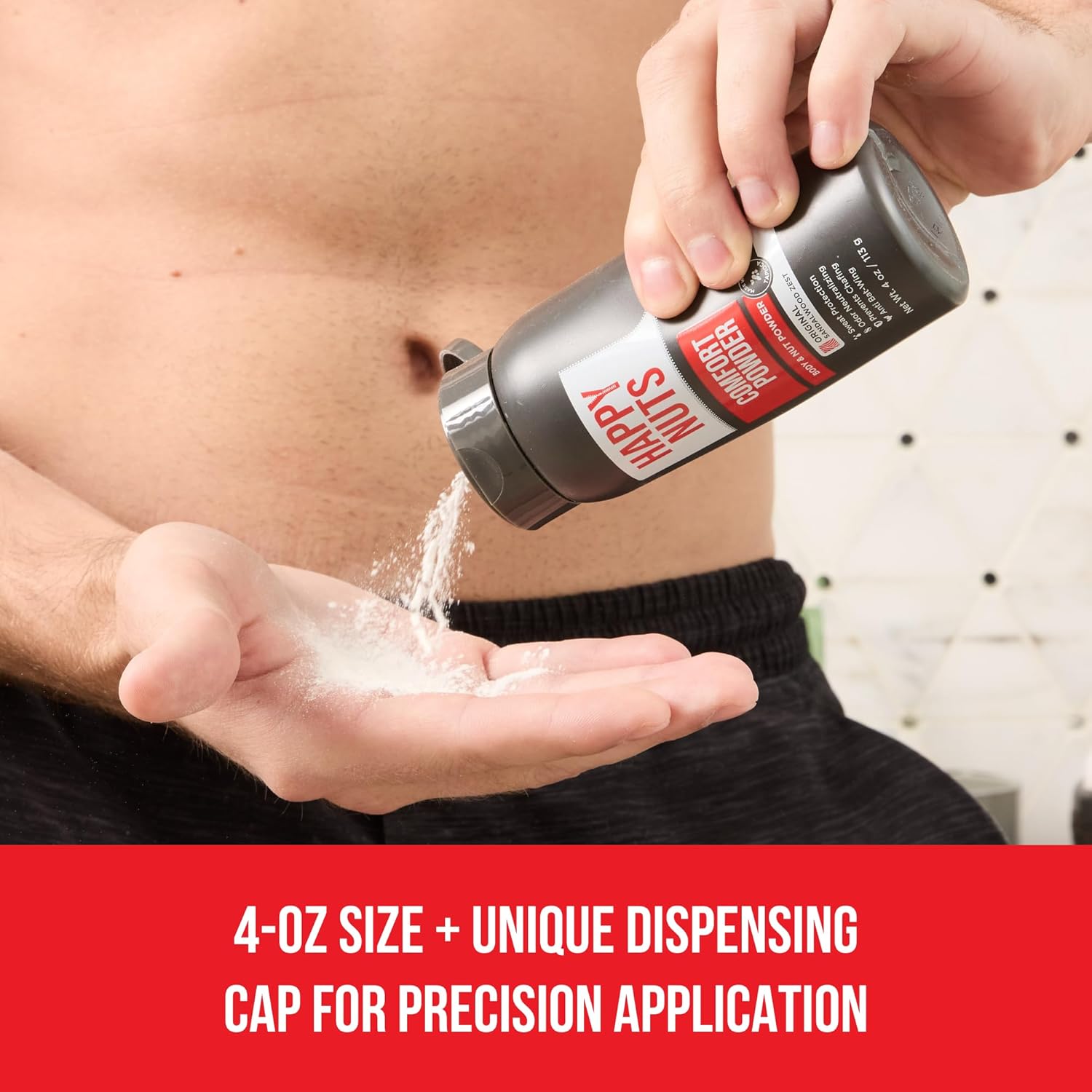 HAPPY NUTS Comfort Powder Deodorant For Men: Anti-Chafing, Sweat and Odor Control for Jock Itch, Aluminum-Free, Ultimate Gift for Men's Private Parts 4 oz (1 Pack), Original Scent - Image 4