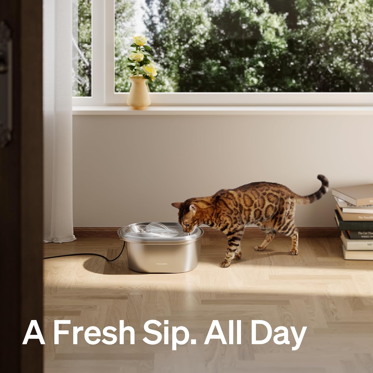 PETLIBRO Stainless Steel Cat Water Fountain, 101oz/3L Pet Water Fountain for Cats Inside, Food-Grade Dog Water Fountain, Automatic Cat Water Dispenser - Image 8