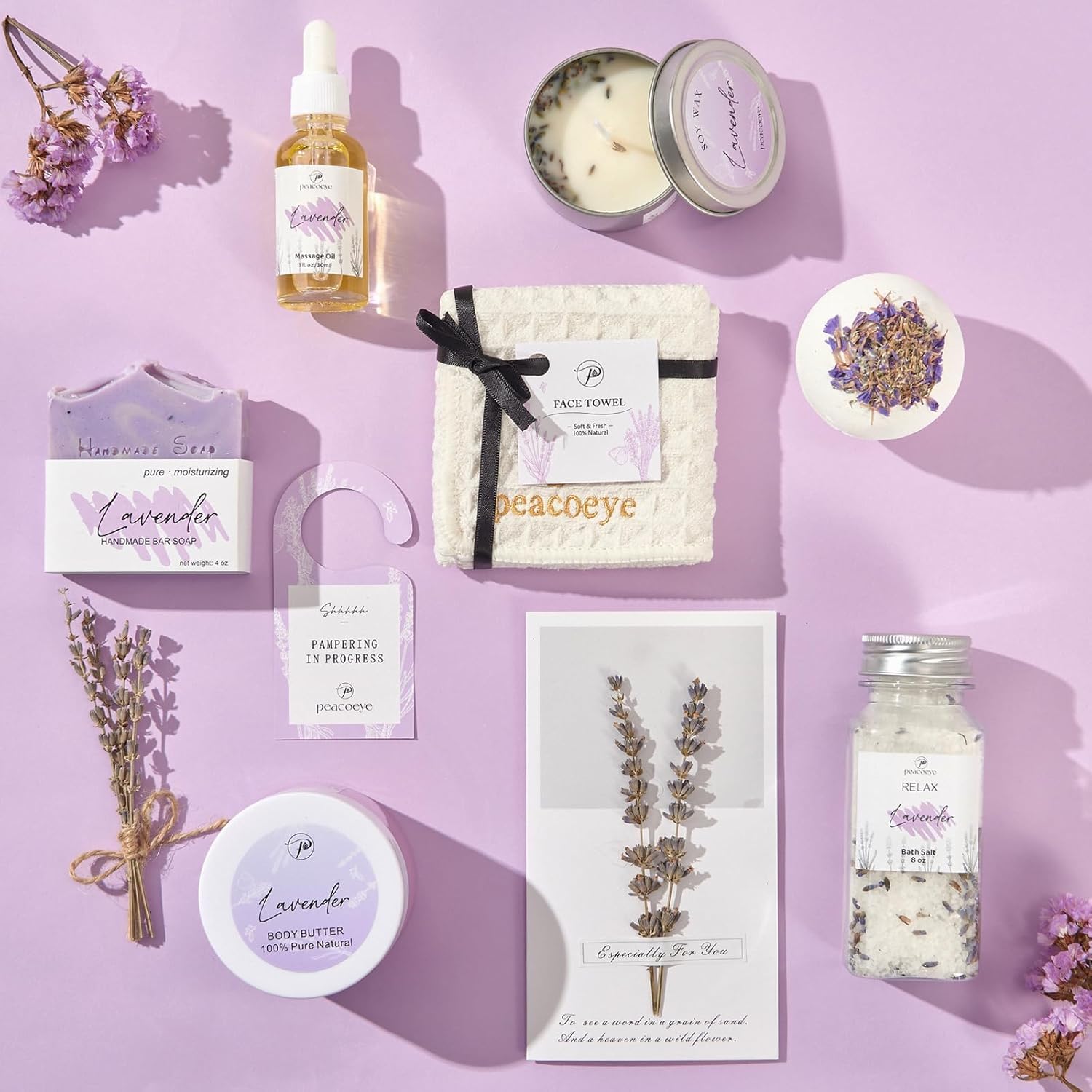 Spa Gifts for Women Mothers Day Gifts Bath Gift Baskets Relaxing Spa Self Care for Mom Her Sister Wife Bridal Shower Gifts Box Home Bath Care Package Thank You Birthday (Purple -Spa for Women) - Image 8