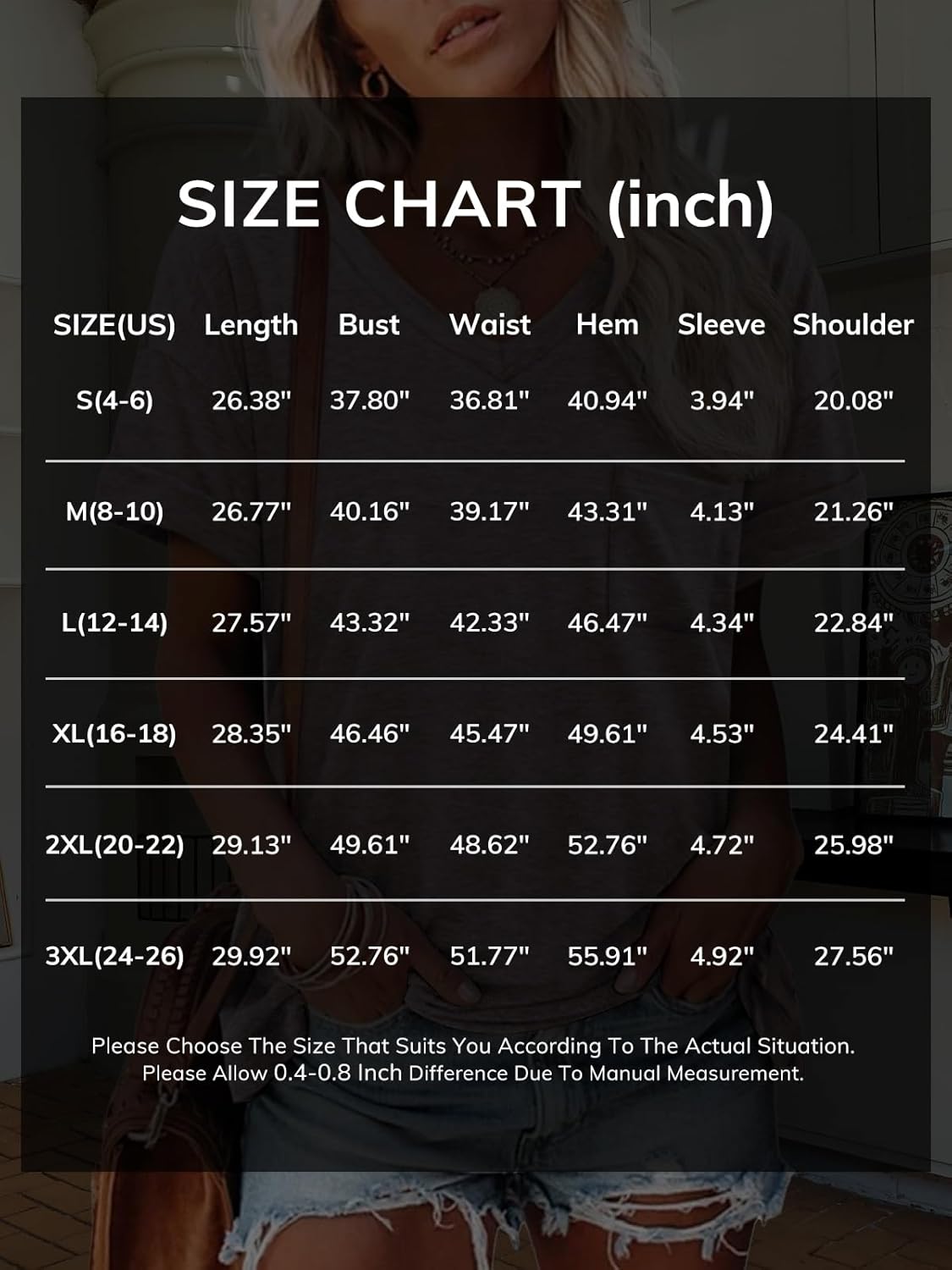 ATHMILE Womens T Shirts 2026 Short Sleeve V-Neck Shirts Cute Fit Summer Casual Tee Tops S-XXL - Image 6