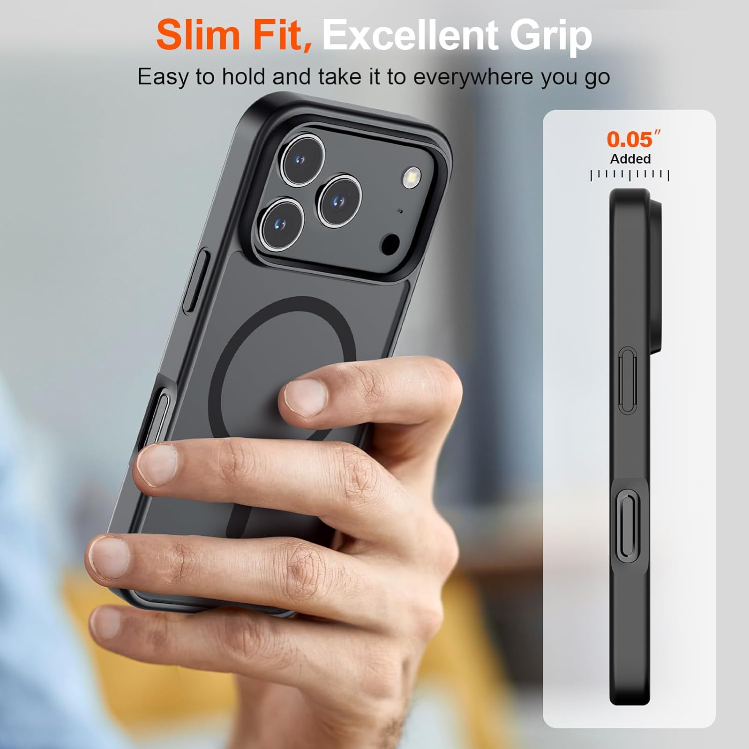 SUPFINE Magnetic for iPhone 17 Pro Max Case (Compatible with MagSafe)(Military Grade Drop Protection) Translucent Matte Shockproof with Anti-Fingerprint Phone Cover, Black - Image 7