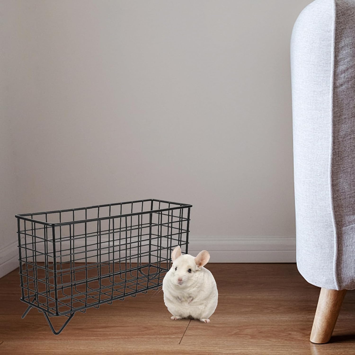 Rabbit Hay Feeder with Iron Frame, Convenient Hay Holder for Small Animals, Sturdy Metal Feeder for Bunny and Guinea Pig Cage Accessory - Image 4