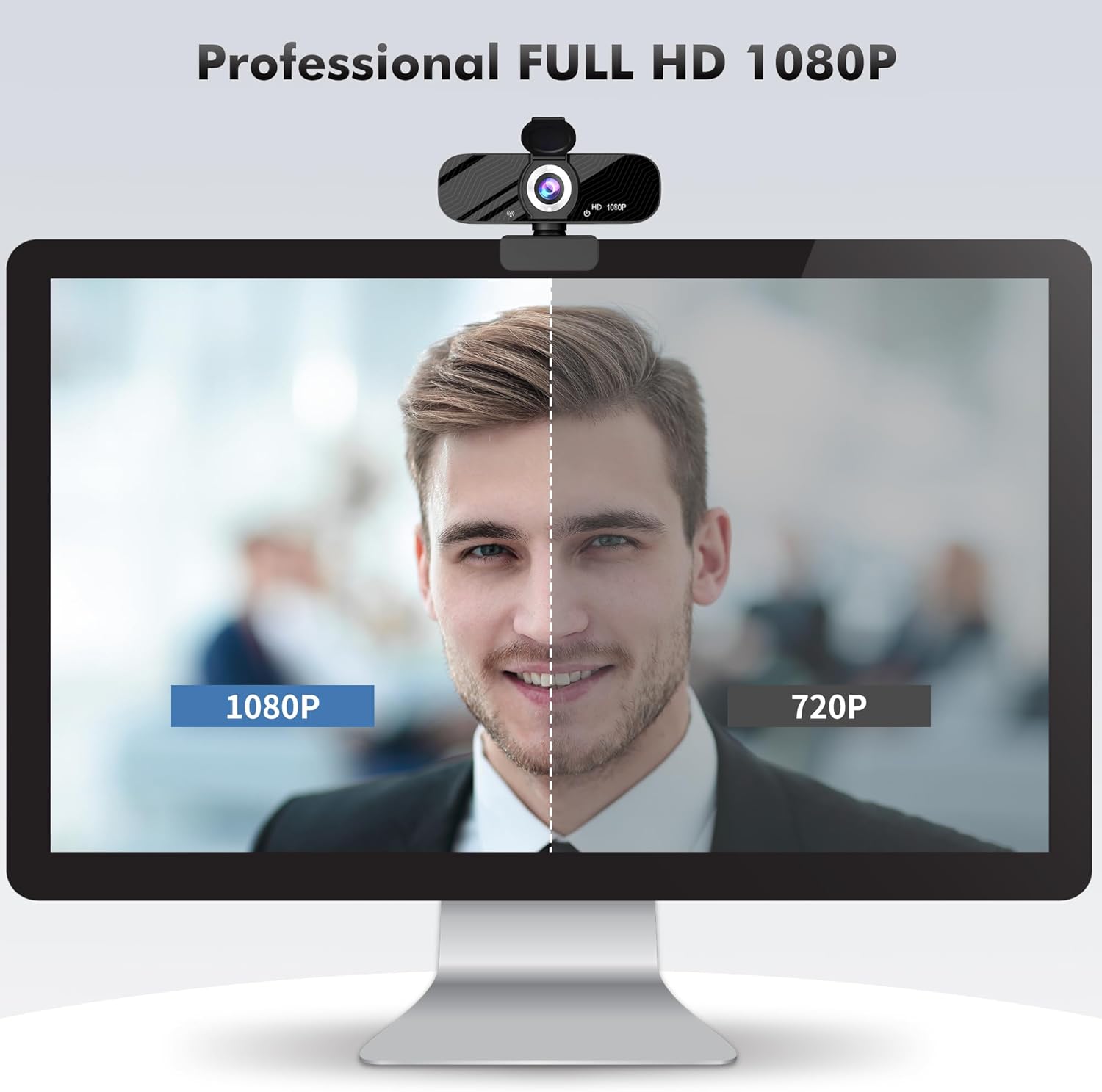 Gohero Full HD 1080P Video Webcam, Noise Cancellation, Privacy Cover, Wide-Angle Lens, Auto Light Correction, Plug & Play USB Webcam for Laptop, Desktop, PC, Mac, Zoom, Skype Pro Series - Image 2
