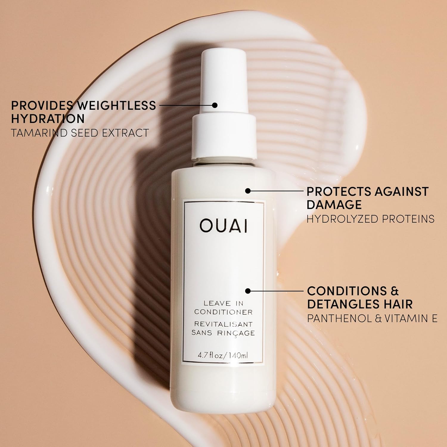 OUAI Leave In Conditioner & Heat Protectant for Hair - Prep Hair for Styling or Use as Detangling Spray to Fight Frizz & Flyaways - No Parabens, Sulfates or Phthalates (4.7 oz) - Image 8