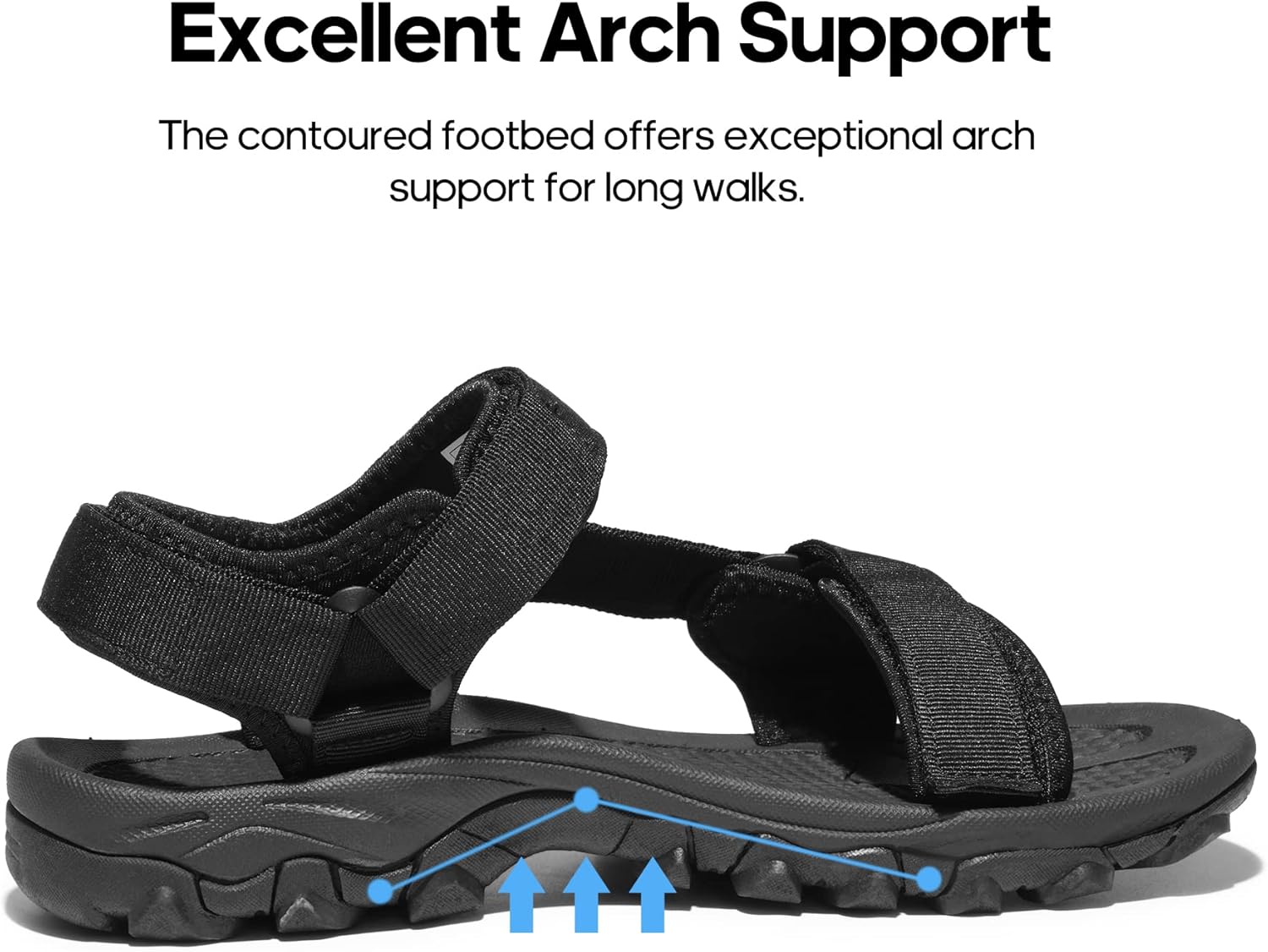 NORTIV 8 Men's Sandals Hiking Sports Lightweight Summer Water Arch Support River Open Toe Athletic Trail Outdoor Walking Sandals Longdo - Image 2