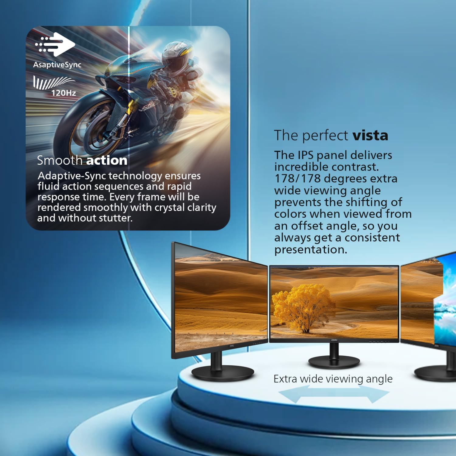 Philips 24E2N2100 24 inch IPS FHD (1920 x 1080) 120Hz Gaming Office Monitor, VESA, HDMI x1, VGA Port x1, Eye Care, 4 Year Advance Replacement Warranty - Image 3
