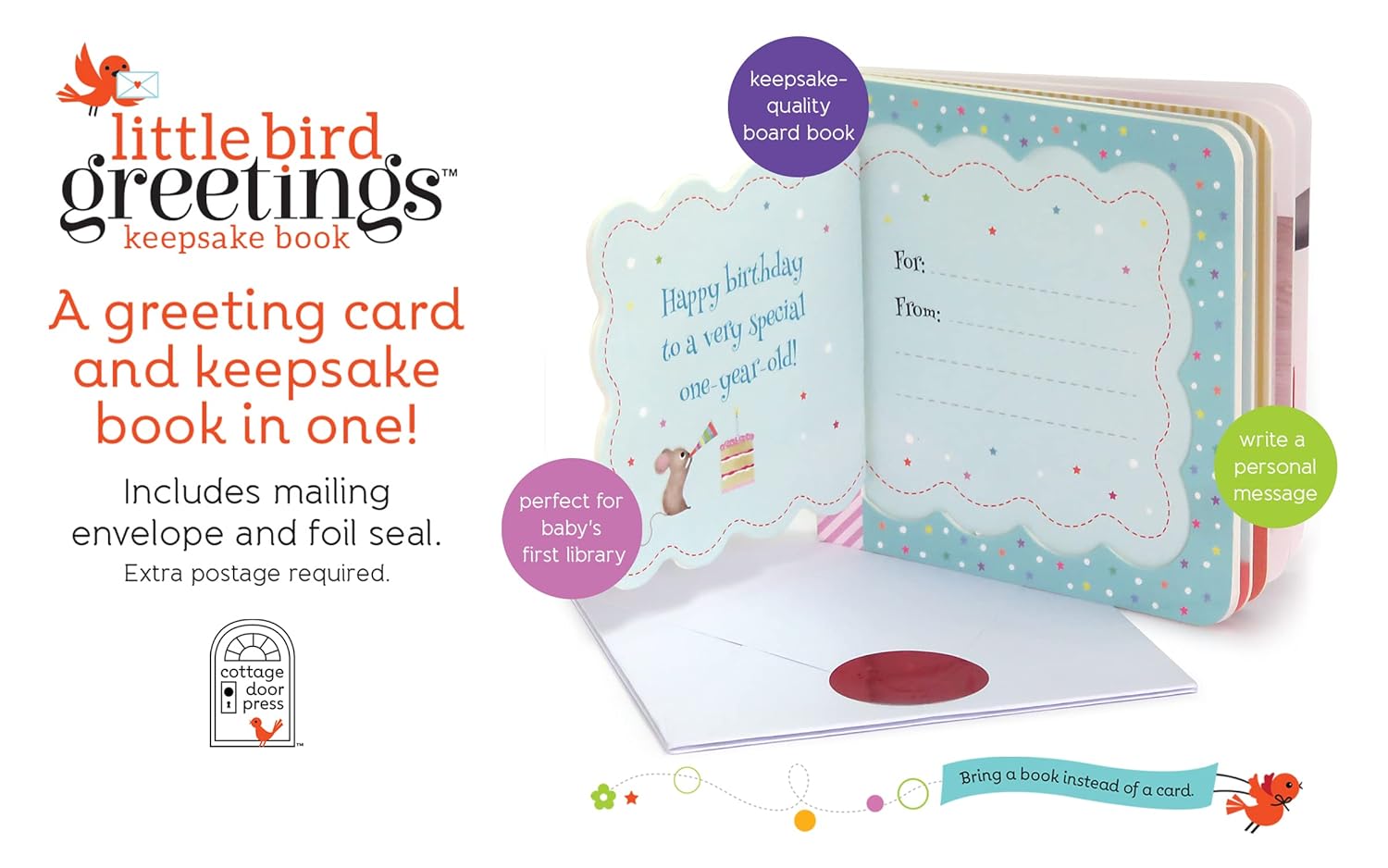 Now You Are One: Little Bird Greetings, Greeting Card Board Book with Personalization Flap, 1st Birthday Gifts for One Year Olds - Image 9
