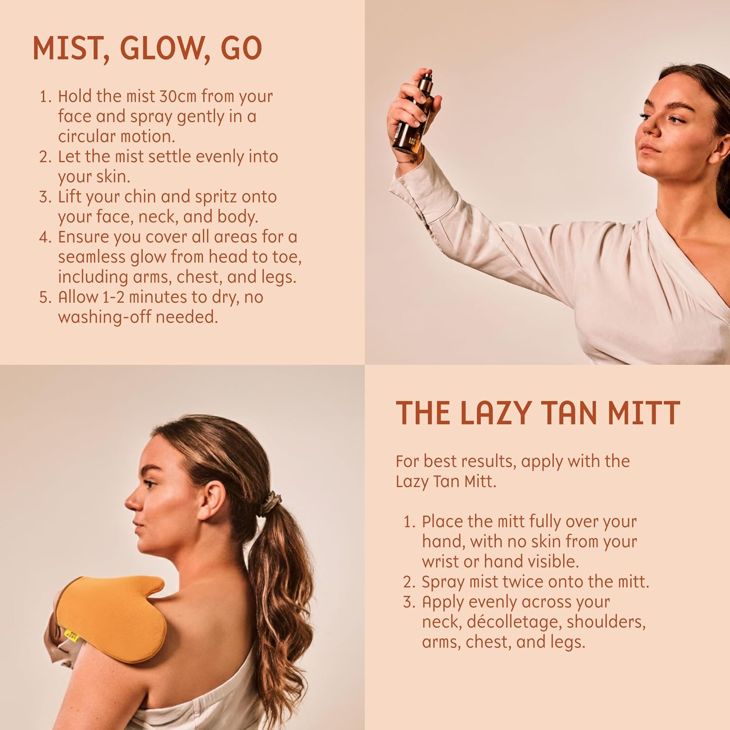 Face Tan Mist - Self Tanning Mist, Waterproof, Effortless and Natural Looking, Gradual Sun Kissed Glow, Suitable for Face and Body, Hydrating Moisturiser with Vitamin C and Vitamin E - Image 4