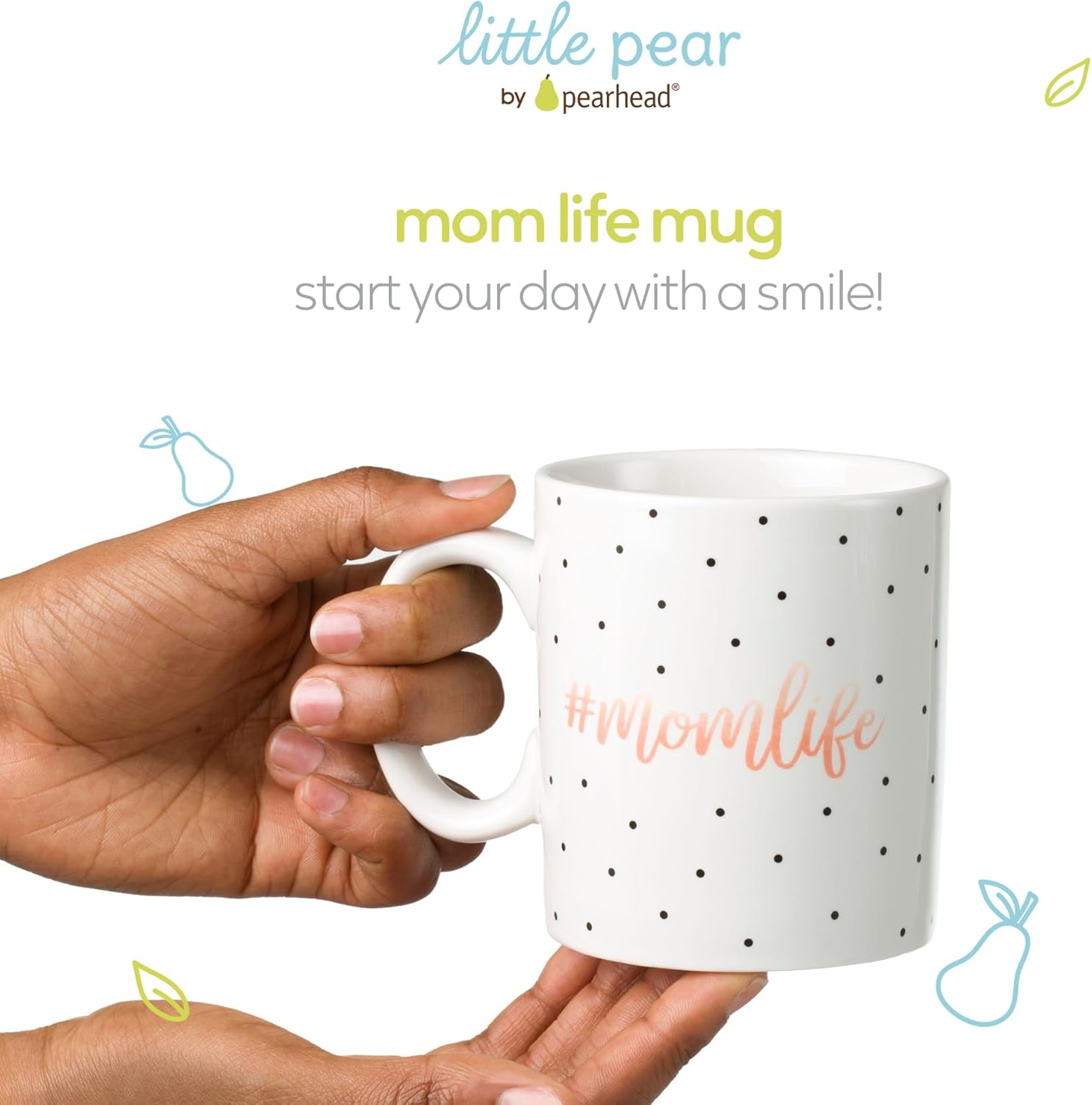 Little Pear Mom Life Mug, Mothers Day Gifts, Ceramic Coffee Cup, Ideal Gift for New and Expecting Moms, Dishwasher Safe and Microwave Safe, Polka Dot, 13oz - Image 3