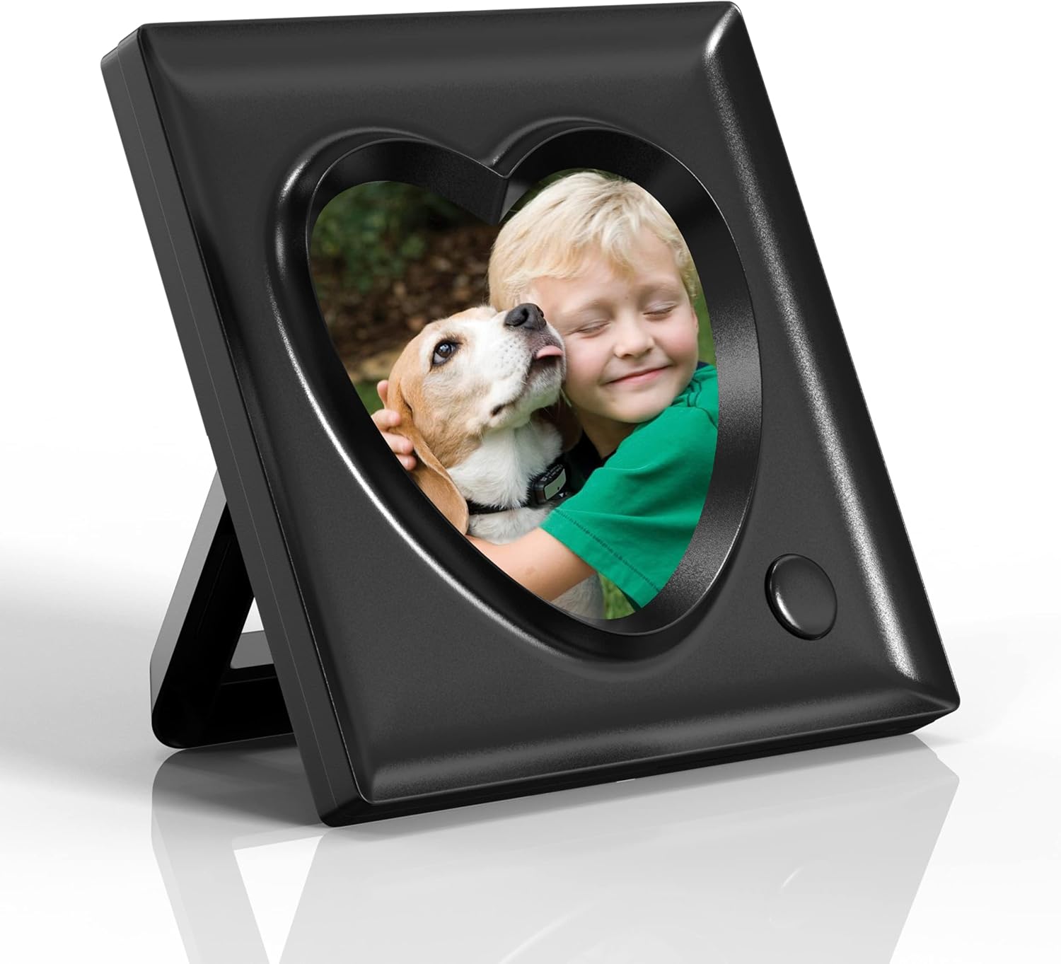 KWANWA Recordable Picture Frame – 20-Second Voice Recording, 3.9x3.9 Heart Shape Photo Frame, Personalized Keepsake for Loved Ones, Memorial, Long Distance, Birthday, Christmas, Mother's Day, Wedding – Tabletop Display for Home Office Desk - Image 9