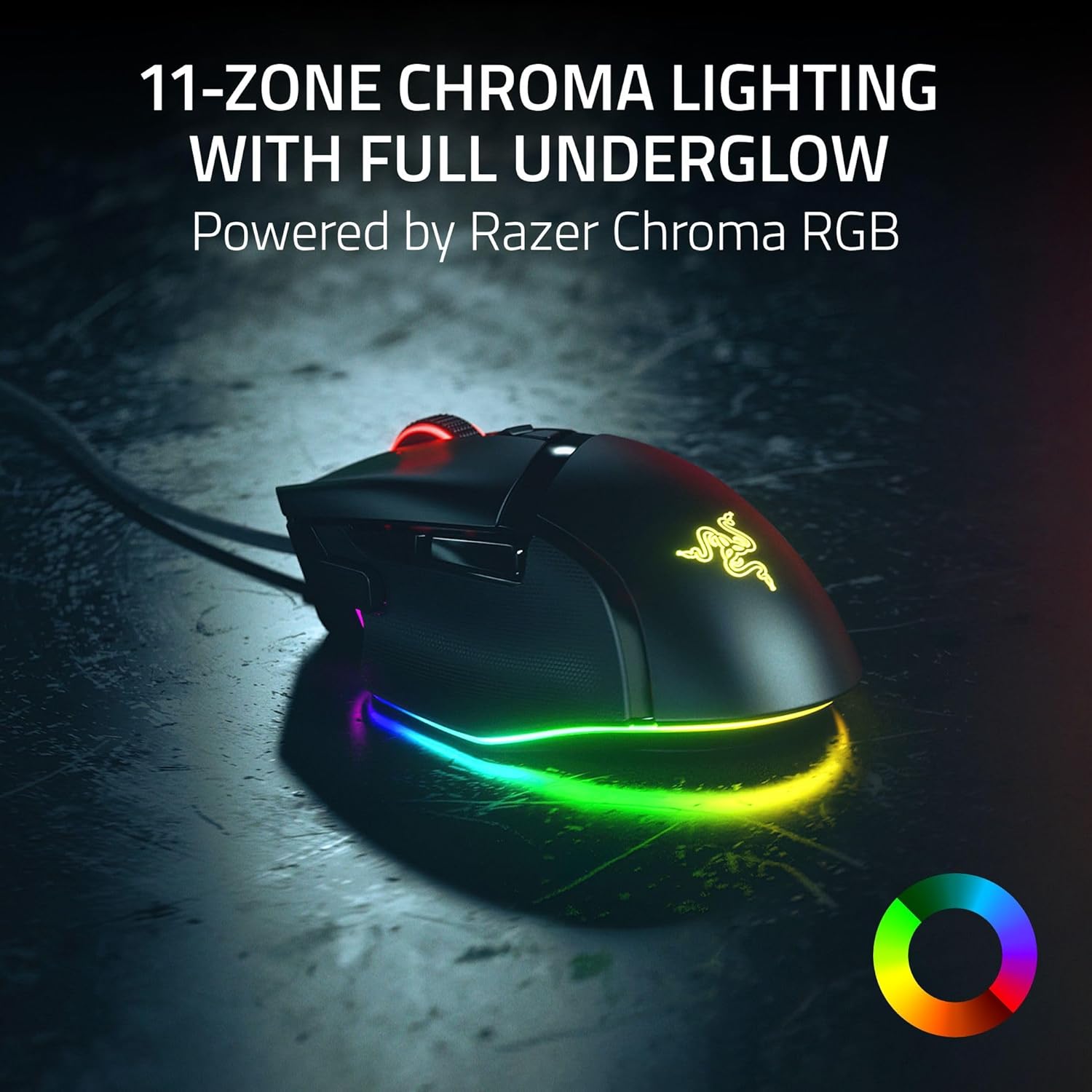 Razer Basilisk V3 35K Wired Ergonomic Gaming Mouse : HyperScroll Tilt Wheel - 35K DPI Optical Sensor Gen 2-13 Customizable Controls - Chroma RGB - Optical Switches Gen 3 - Speedflex Cable - Image 5