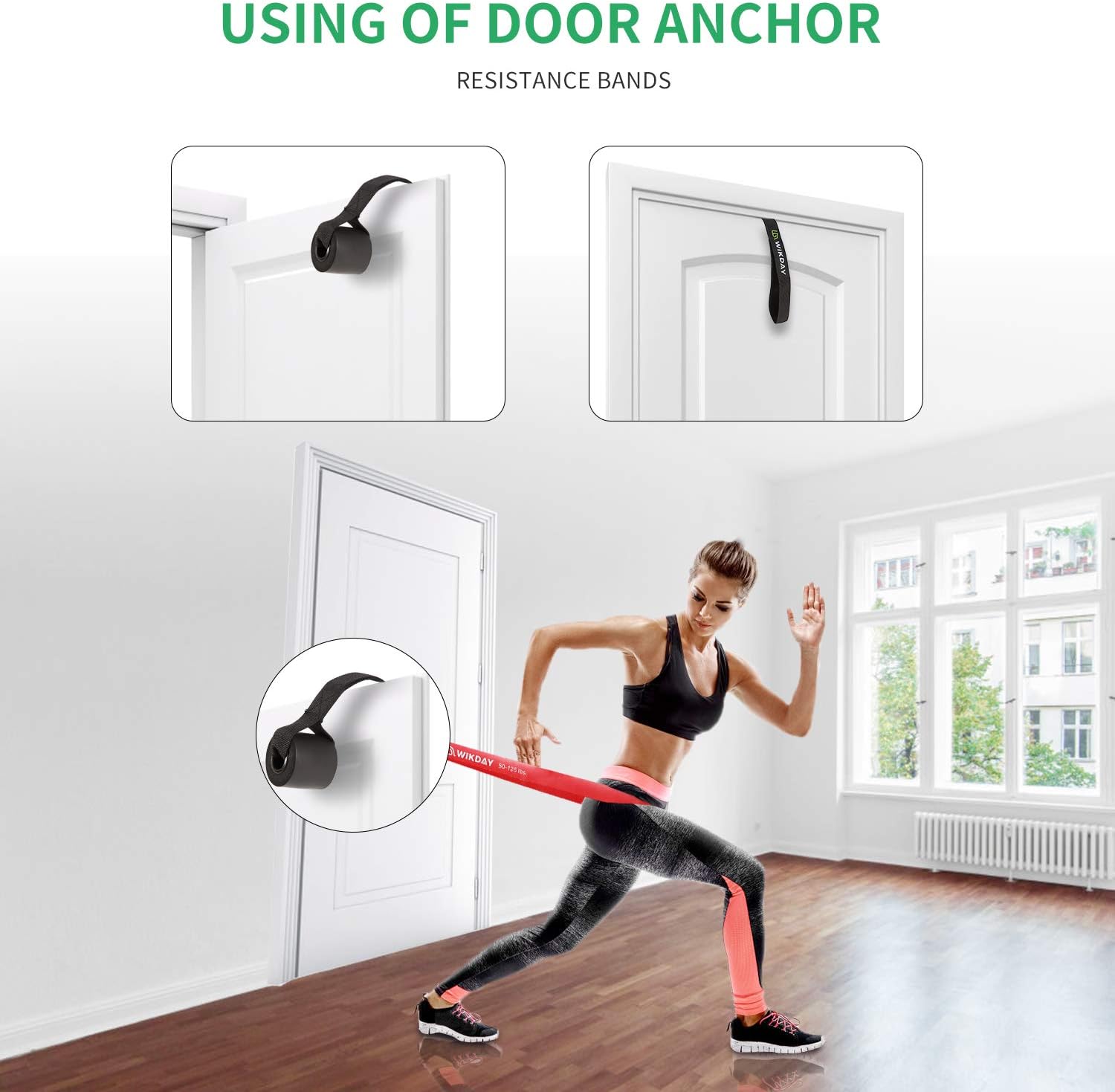 WIKDAY Resistance Bands, Pull Up Bands, Workout Bands for Exercise, Thick Heavy Resistance Band Set with Door Anchor, Elastic Bands for Body Stretching, Training at Home/Gym for Men & Women - Image 6