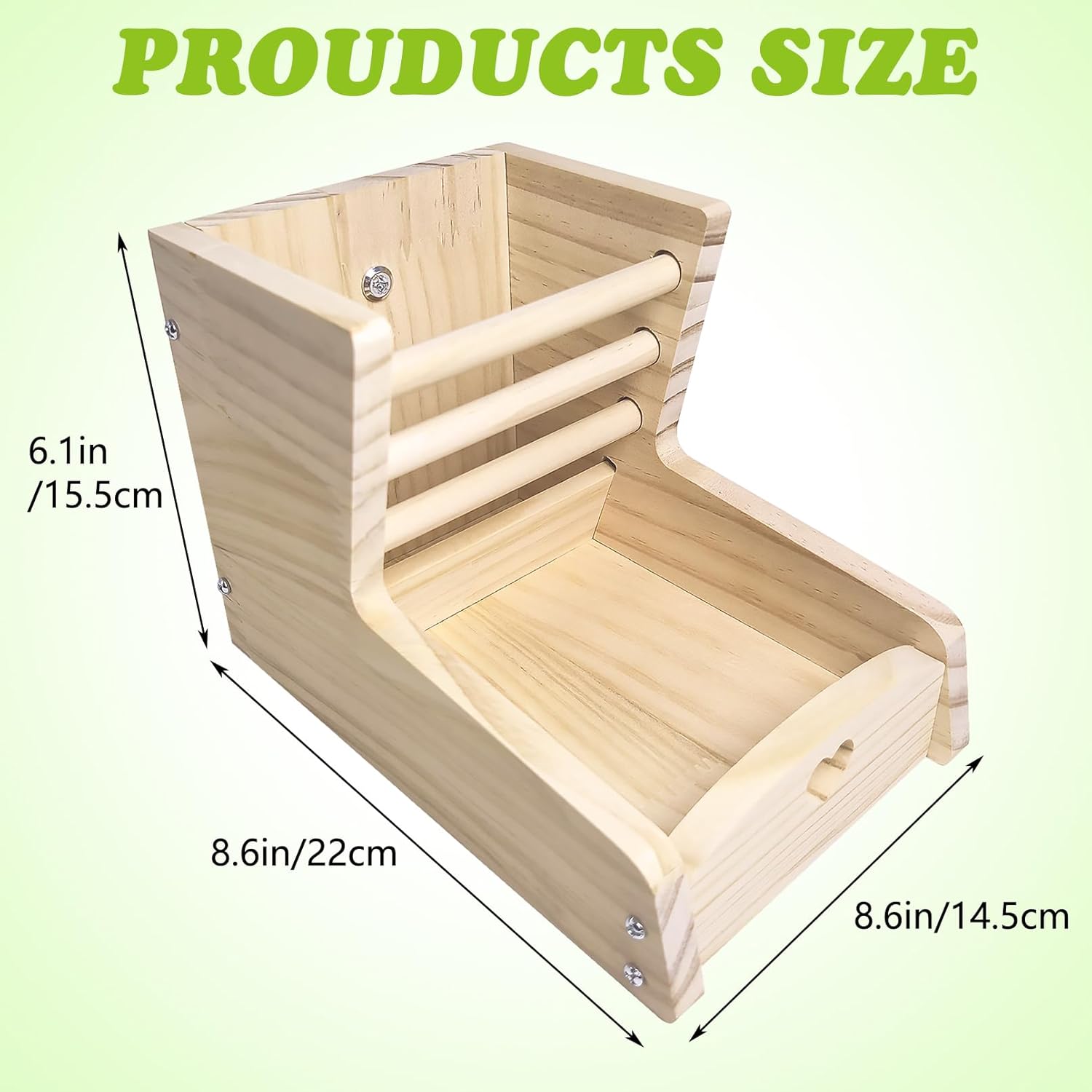 Hamiledyi Small Rabbit Hay Feeder with Wooden Food Feeding Manger Bunny Hay Dispenser Small Animals Grass Holder for Guinea Pig Hamsters Bunny Chinchilla(Style A) - Image 2