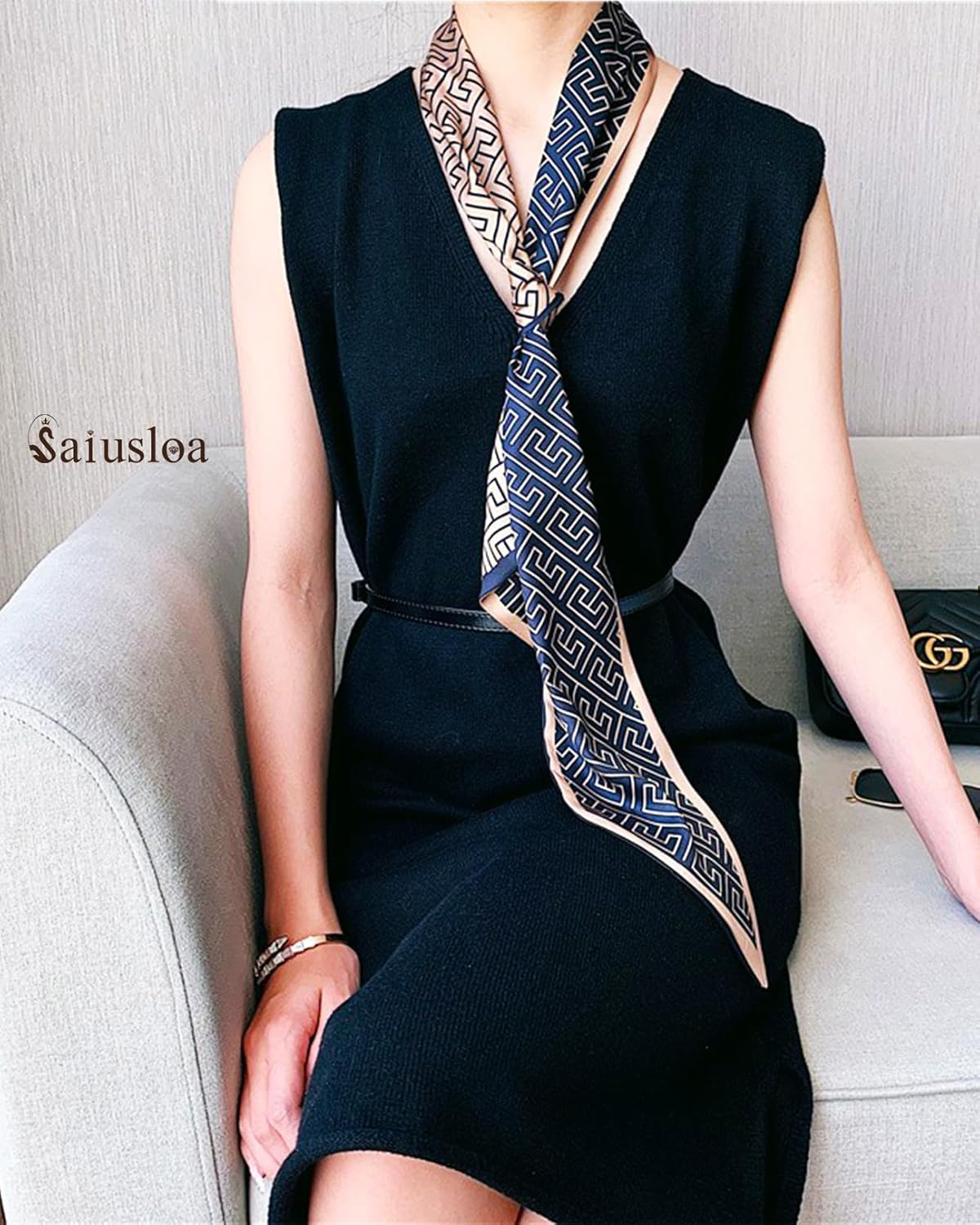Purse Scarf For Handbags Head Scarves For Women's Hair Bags Scarfs Long Skinny Scarves Fashion Silky - Image 5
