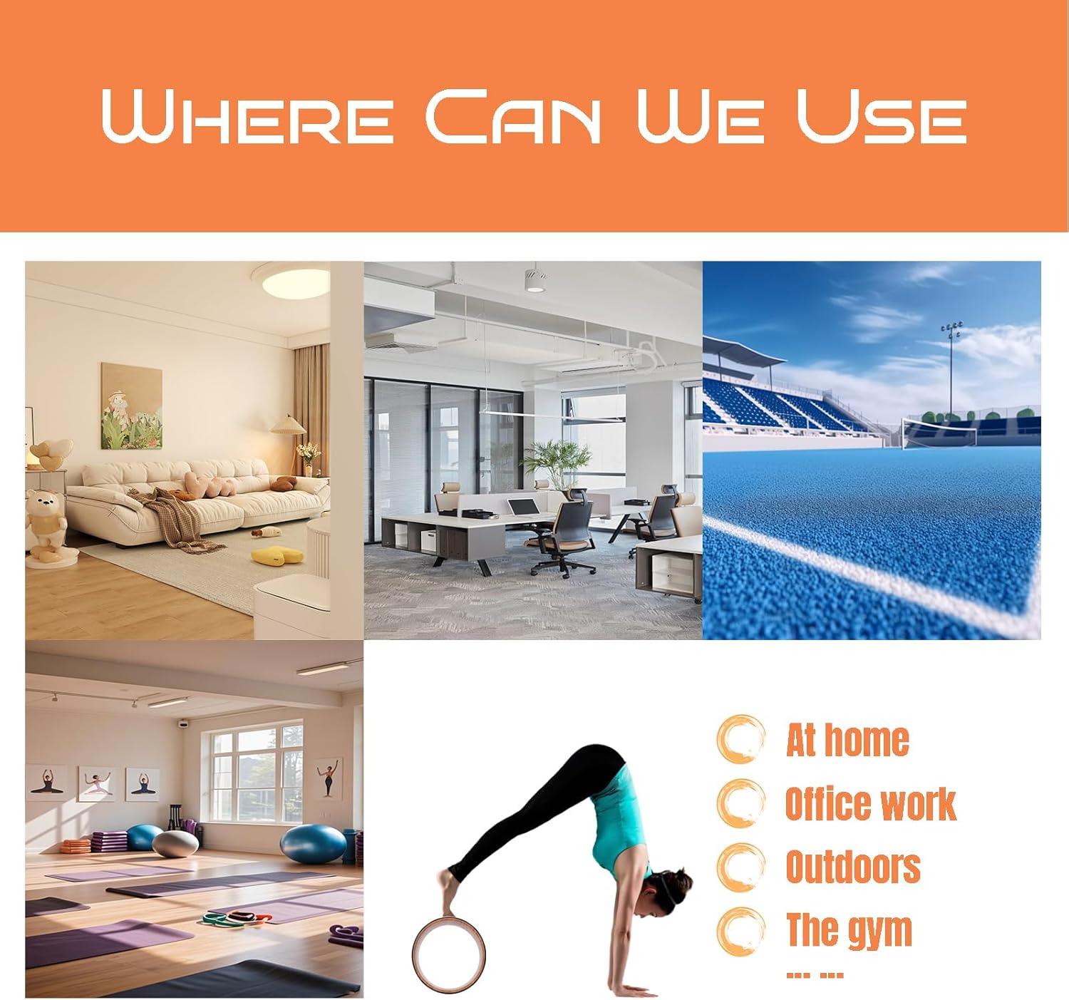 High Density PU Rubber Yoga Wheel for Stretching and Flexibility to Help Back Aches and Tension, Tear, Flexible Roller Designed, Extend Premium Back Roller - Image 8