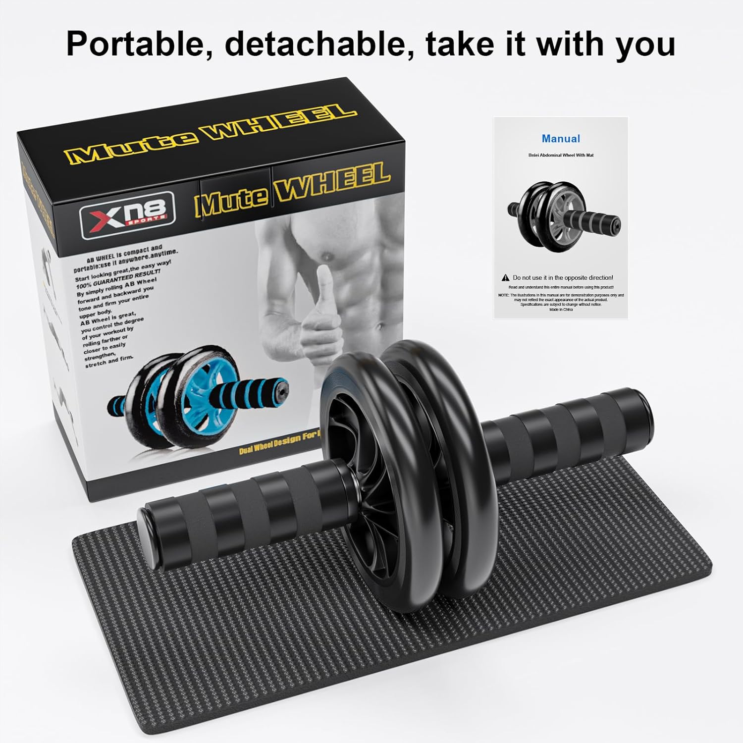 Abdominal Wheel, Ab Roller for Abdominal Exercise Machine, Abs Workout Equipment, Core Strengthening Trainer Fitness Belly Training, Entrainement maison equipement. accessories gym stuff - Image 3