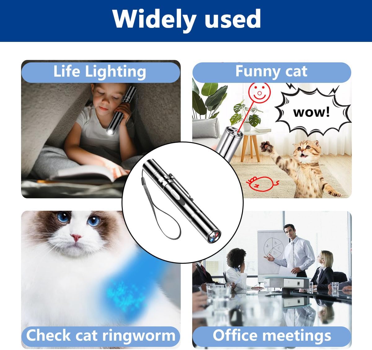 Laser Pointer Cat Toys, Cat Laser Pointer Toy with Three Light Modes, Five Adjustable Patterns,USB Portable Charging, Interactive cat Toy Multifunctional and Portable - Image 6