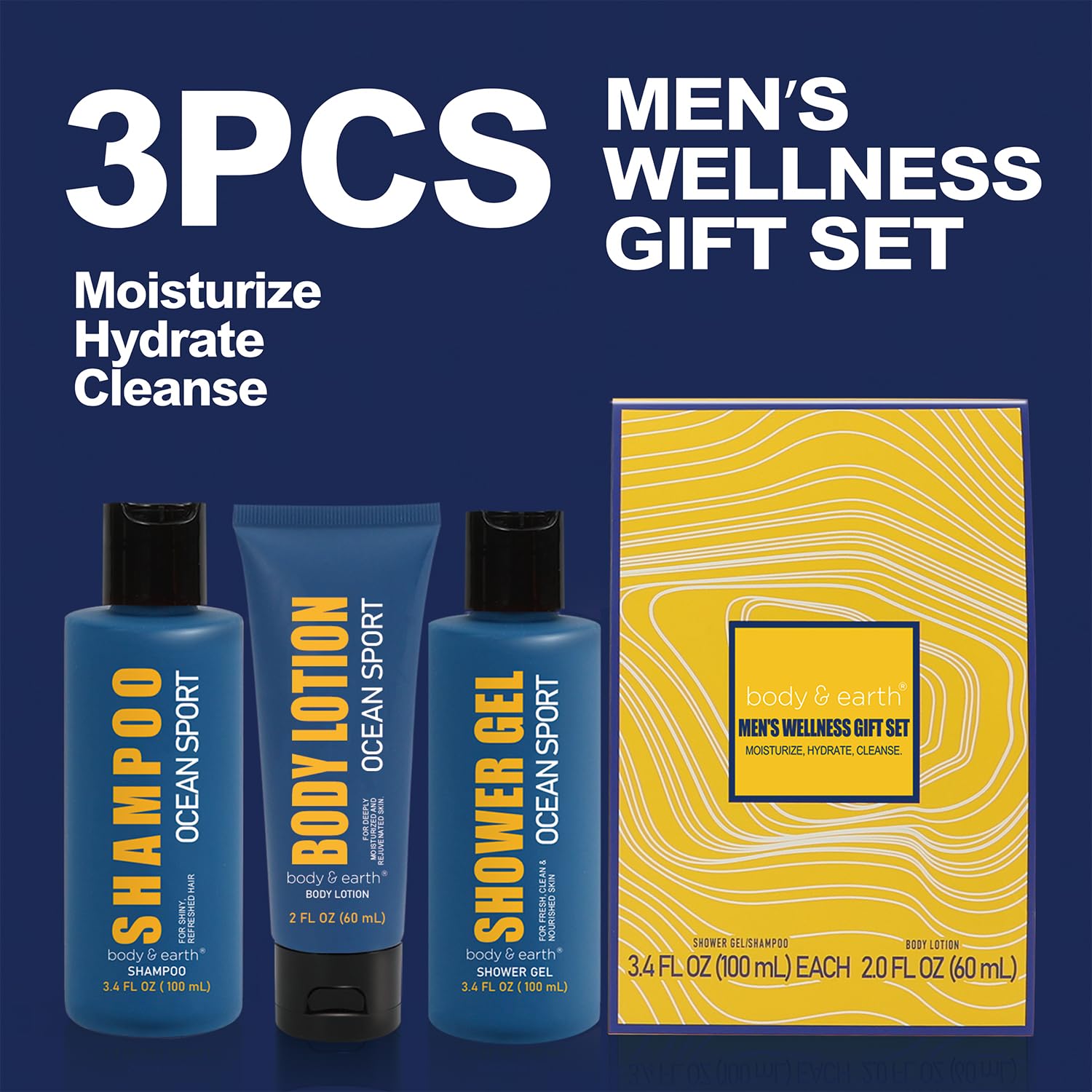 Mens Gifts 3pcs Gift for Men, Fresh Ocean Scent Gift Sets, Mens Birthday and Christmas Gifts for Men, Father Day Gift - Image 2
