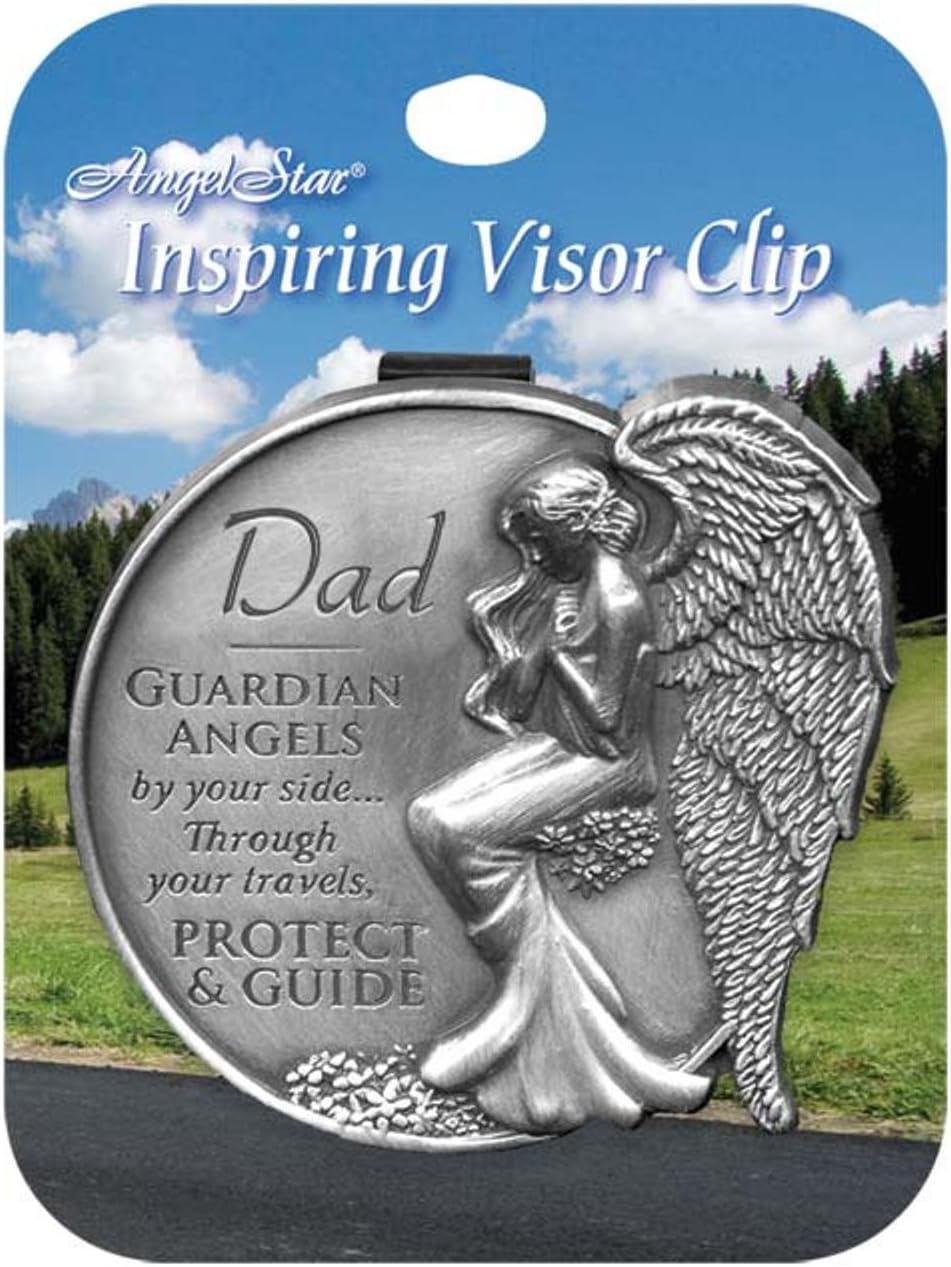 AngelStar 15681 Dad Guardian Angel Visor Clip Accent, 2-1/2-Inch , Grey - Image 3