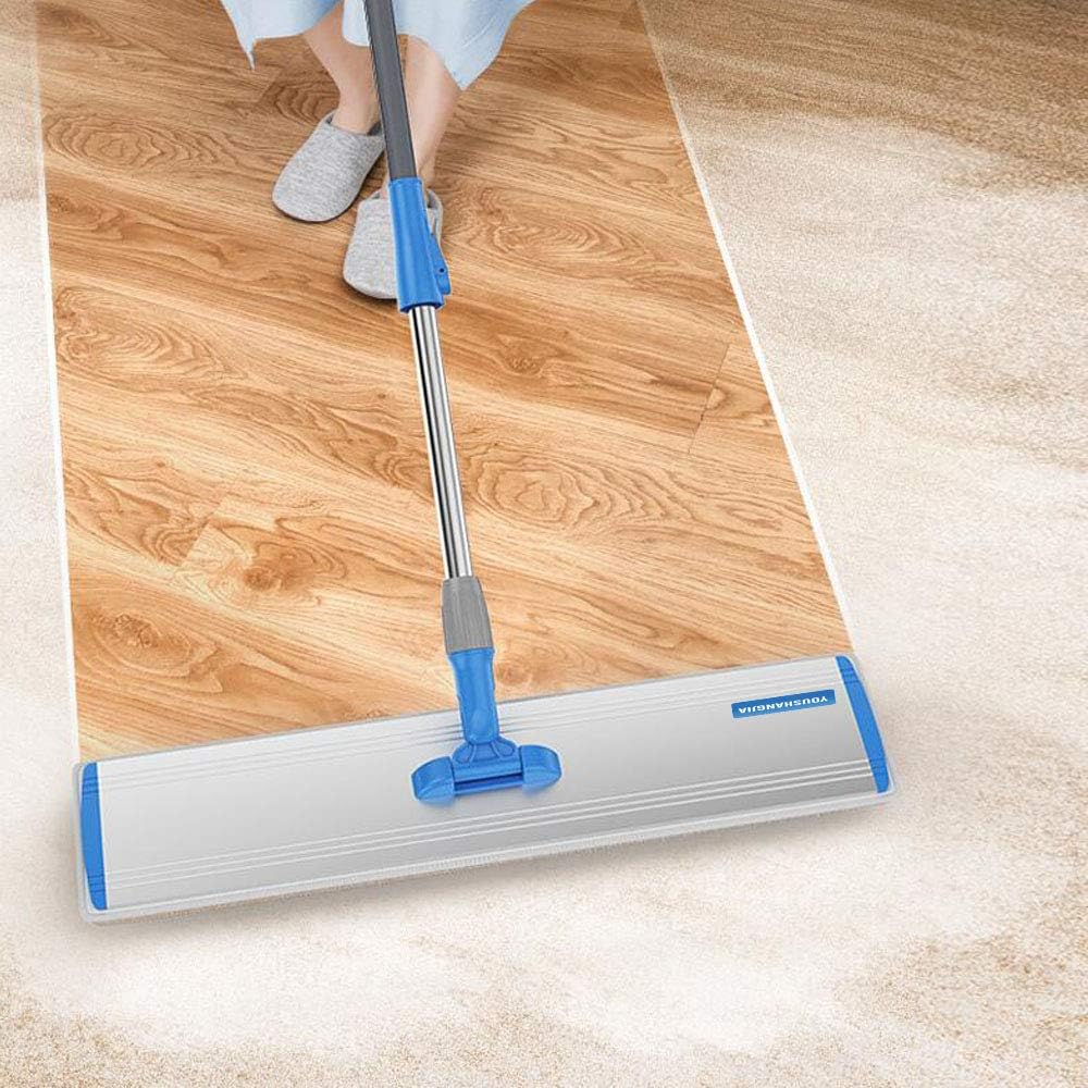 Microfiber Wet Mops 24 in Heavy Duty Flat Floor Mop Adjustable Handle with 4 Washable Mop Clothes - Image 2