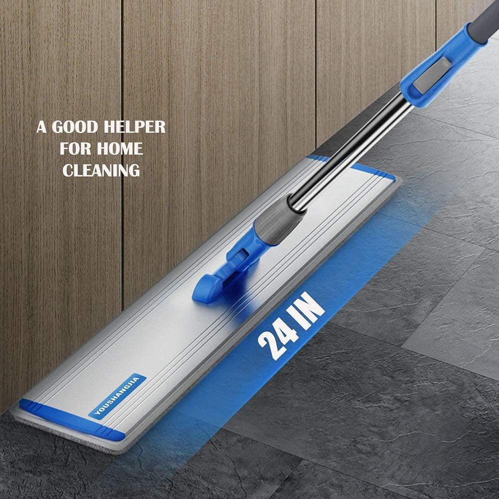 Microfiber Wet Mops 24 in Heavy Duty Flat Floor Mop Adjustable Handle with 4 Washable Mop Clothes - Image 10