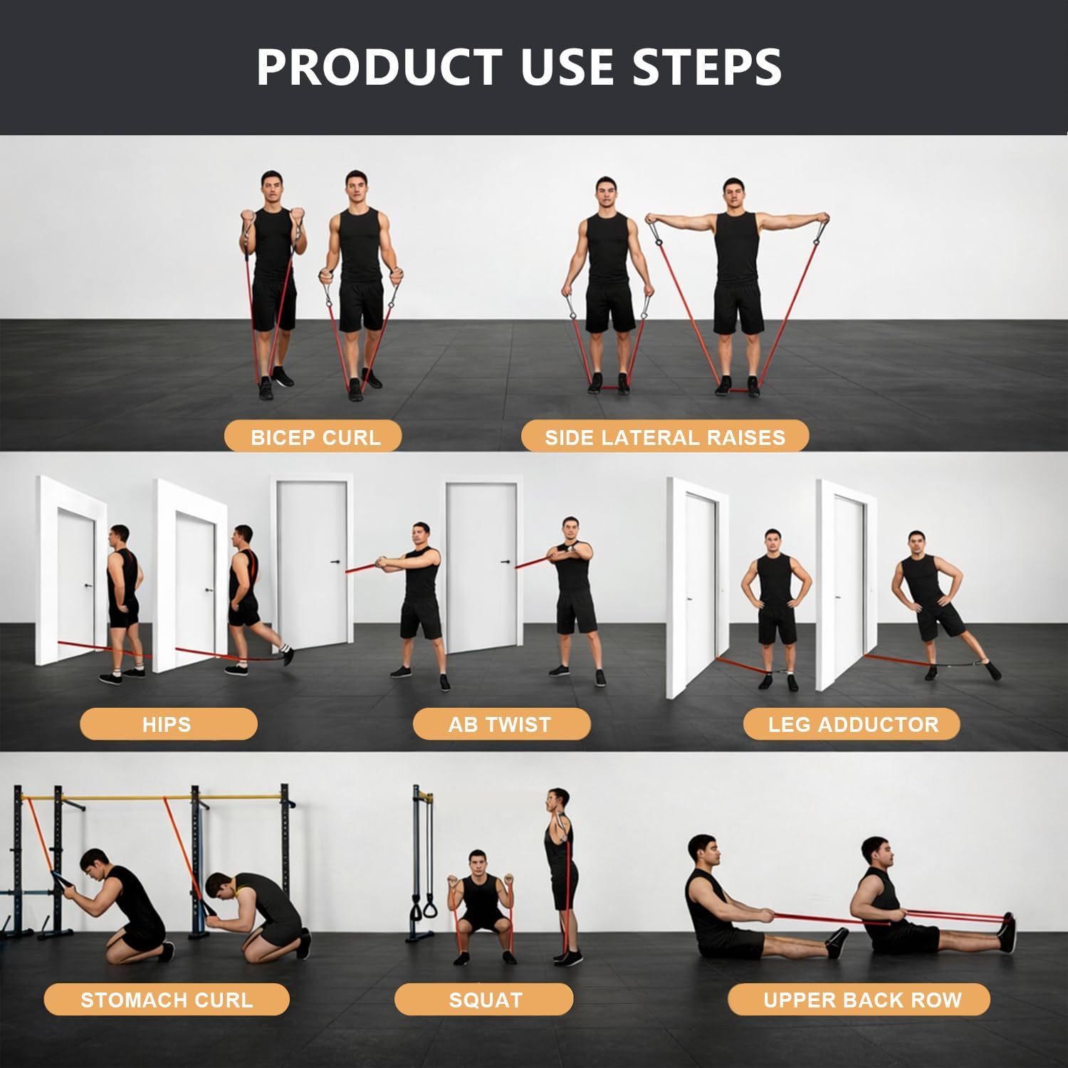 VEICK Resistance Bands, Exercise Bands, Workout Bands, Resistance Bands for Working Out with Handles for Men and Women, Exercising Bands for Fitness Weights Work Out at Home - Image 9