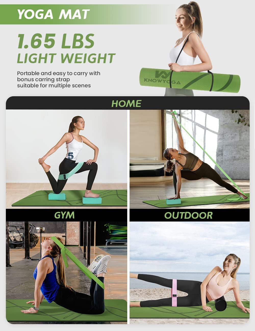 Yoga Starter Kit 12 in 1 - Yoga Set Include Yoga Mat, Foam Roller, 4 Resistance Bands, Yoga Blocks 2 Pack with Strap, 2 Peanut Massage Balls, Yoga kit and Sets for Beginners - Image 3