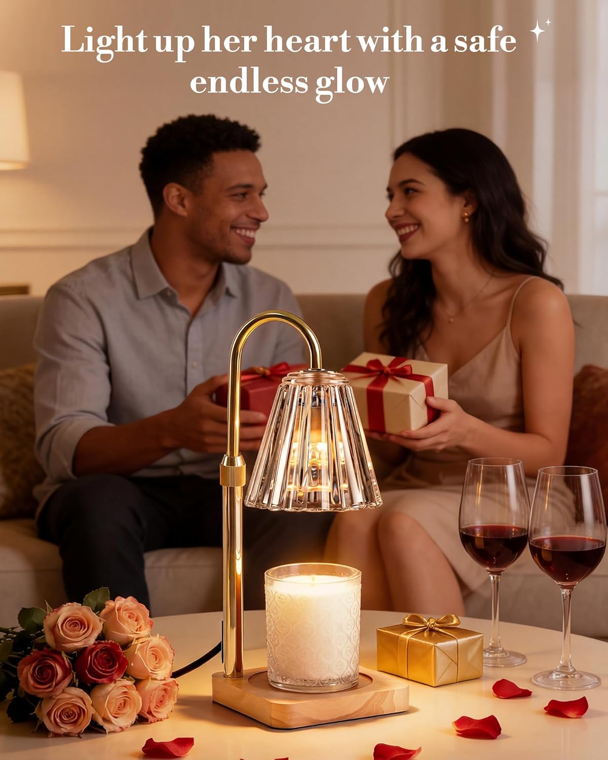 Marycele Candle Warmer Lamp with Timer & Dimmer - Mothers Day Gifts for Women Mom Her, Aesthetic Office Home Decor, Adjustable Height Wax Melter for Candle Jar & 3-Wick Candles (2 Bulbs Included) - Image 8