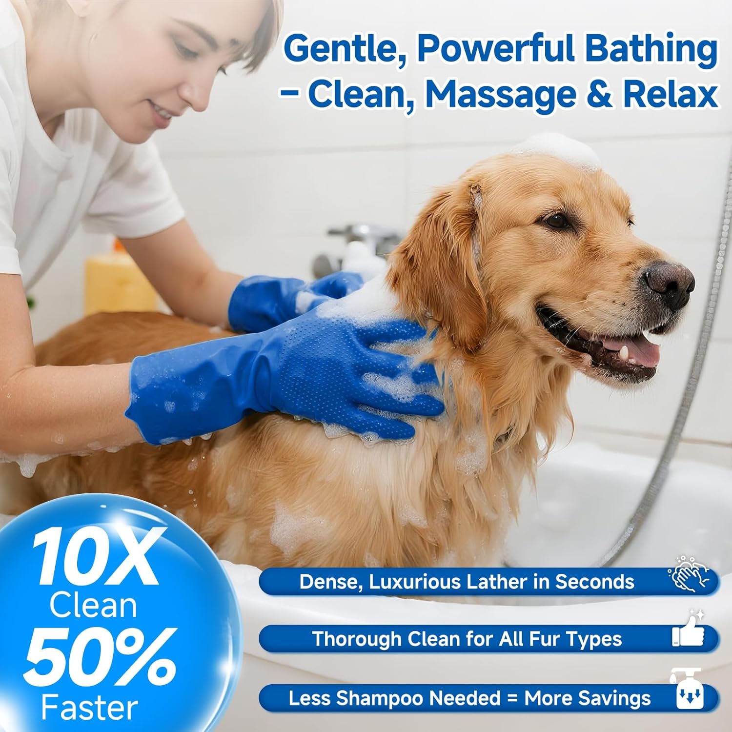 Pet Steam Brush for Dog & Cat – 3-in-1 Spray Hair Removal Comb for Shedding & Grooming, Softens Fur & Reduces Static – Water Brush for Long & Short Coats, Bath-Hating Pets, Includes Waterless Shampoo - Image 4