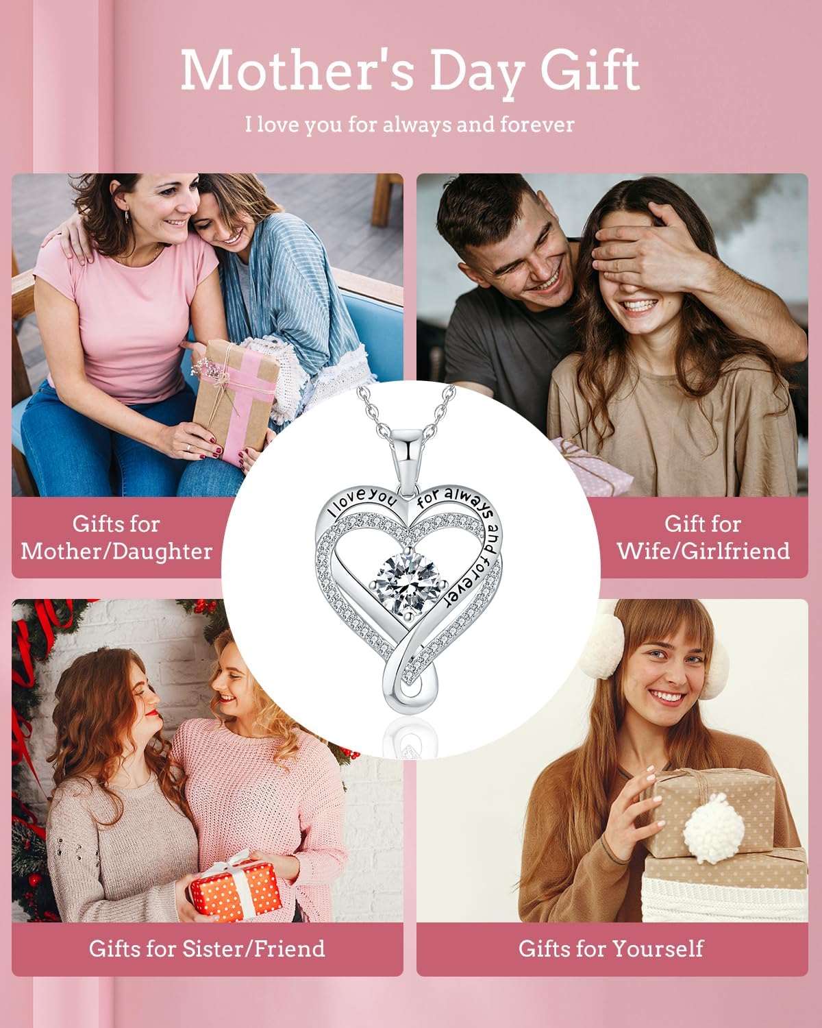 Jewelry for Women Wife Infinity Heart Birthstone I Love You Necklace S925 Anniversary Women Necklaces for Her Wife Birthday Gift Ideas, Birthday Present for Girlfriend Mom Daughter Sterling Silver - Image 6