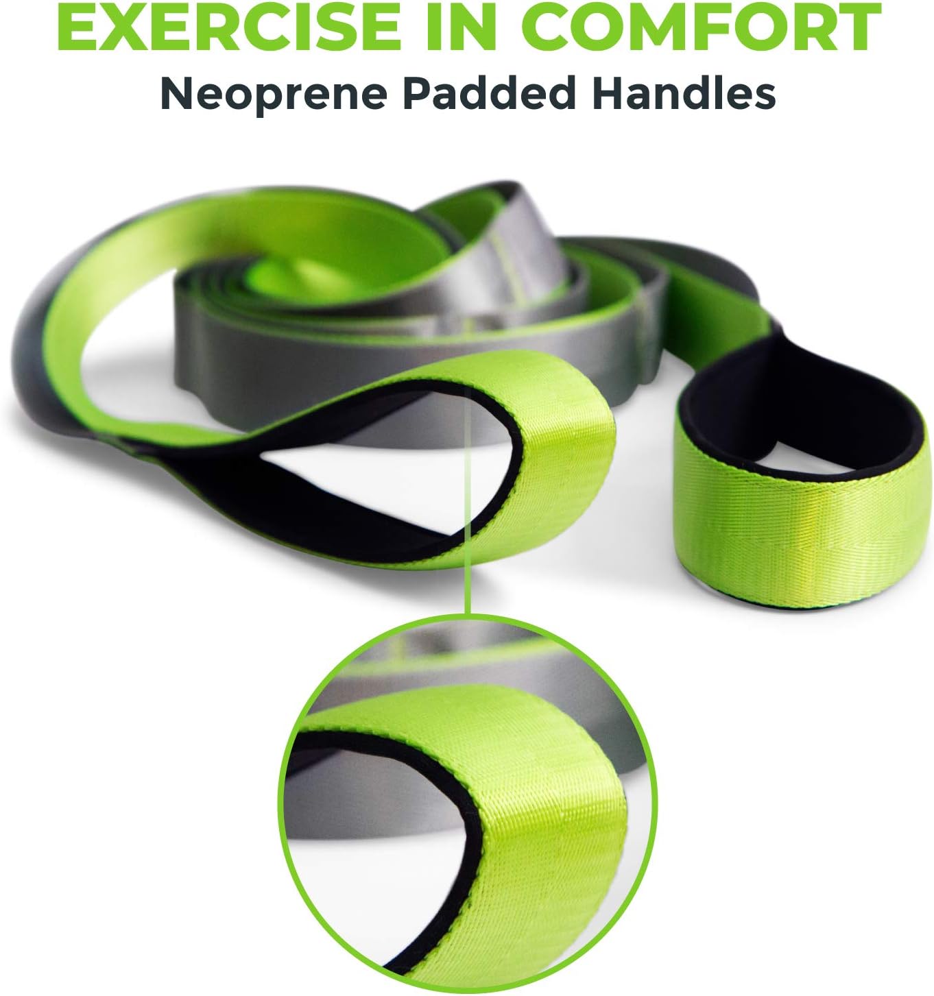 Gradient Fitness Stretching Strap for Physical Therapy, 12 Multi-Loop Stretch Strap 1.5" W x 8' L, Neoprene Handles, Physical Therapy Equipment, Yoga Straps for Stretching, Leg Stretcher. - Image 6